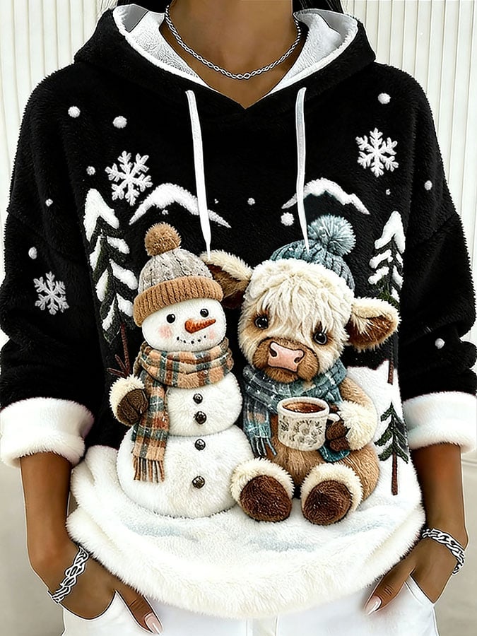 Women's Animal Highland Cow Print Sweatshirt