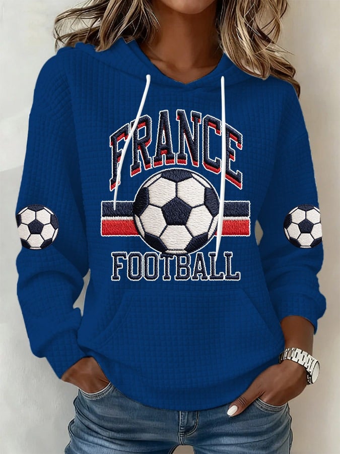 Women's French Football Print Hoodie