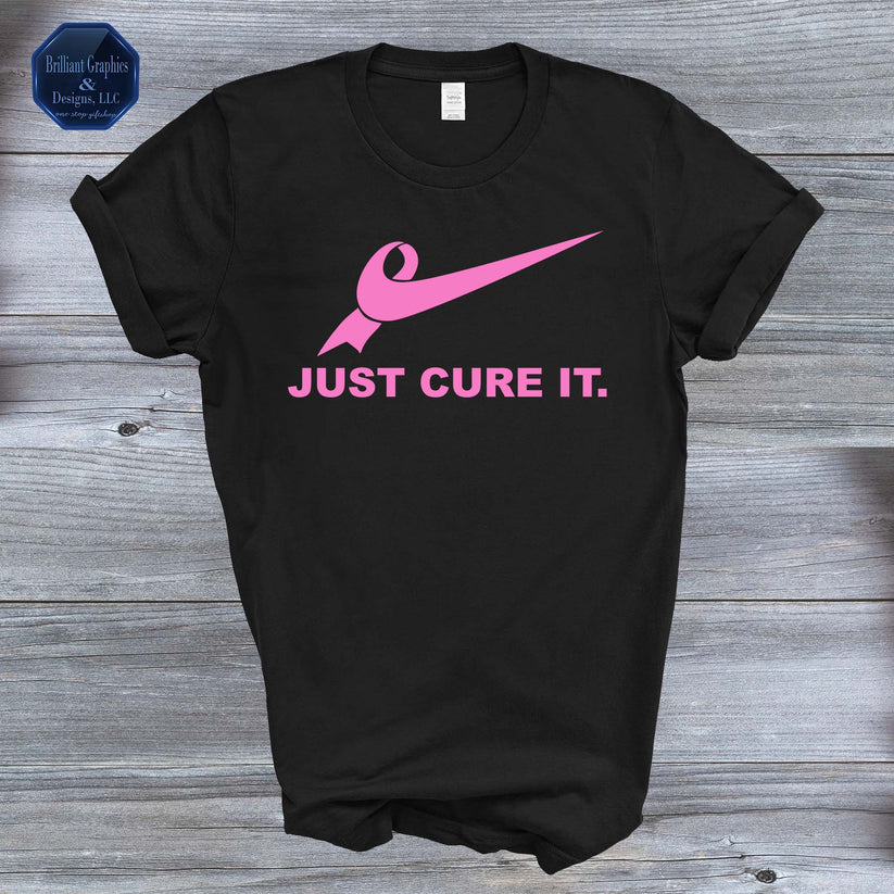 Womens Just Cure It - Breast Cancer Awareness Fight for a Cure V-Neck T-Shirt