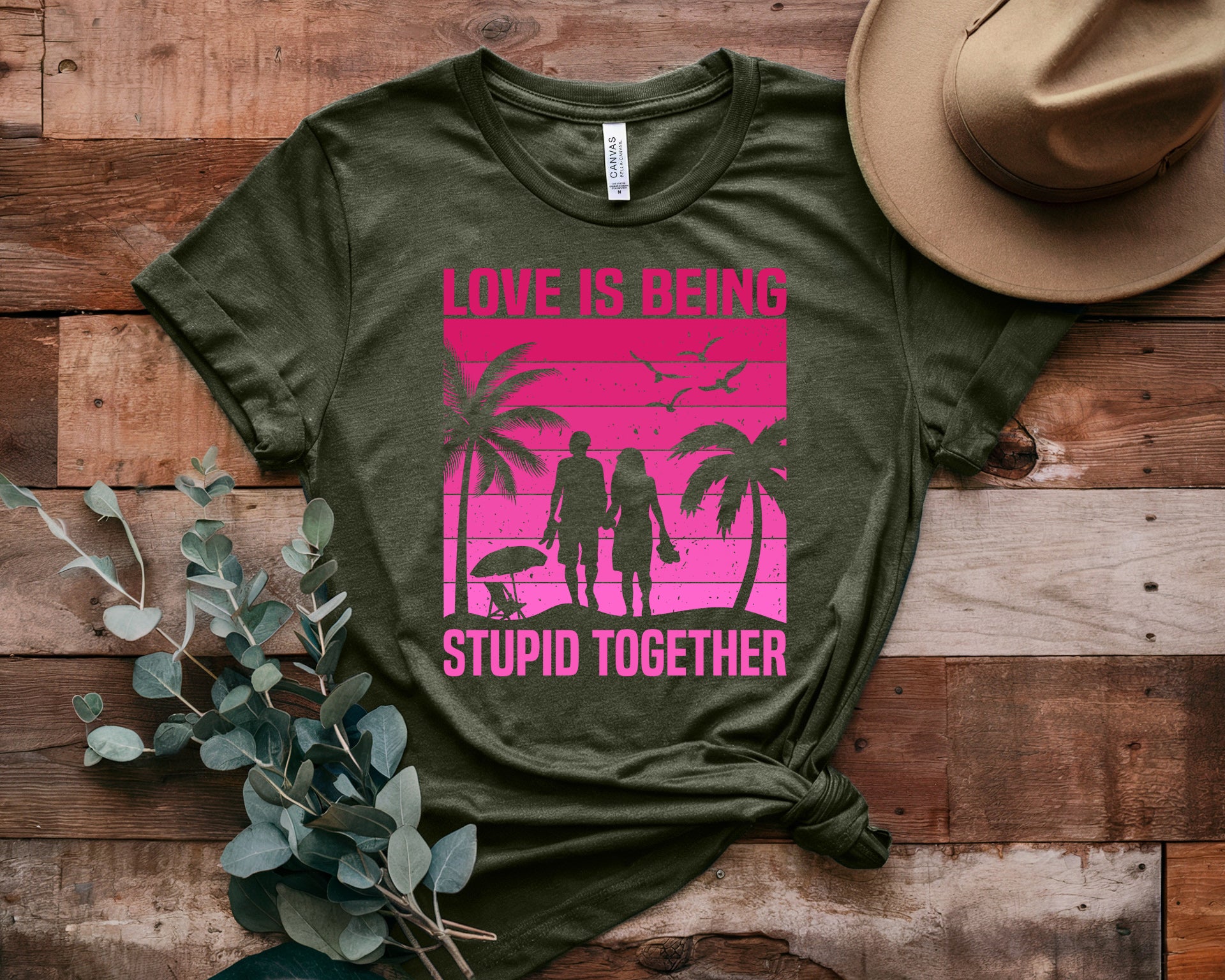 Couple On Vacation Unisex Crew Neck Short Sleeves