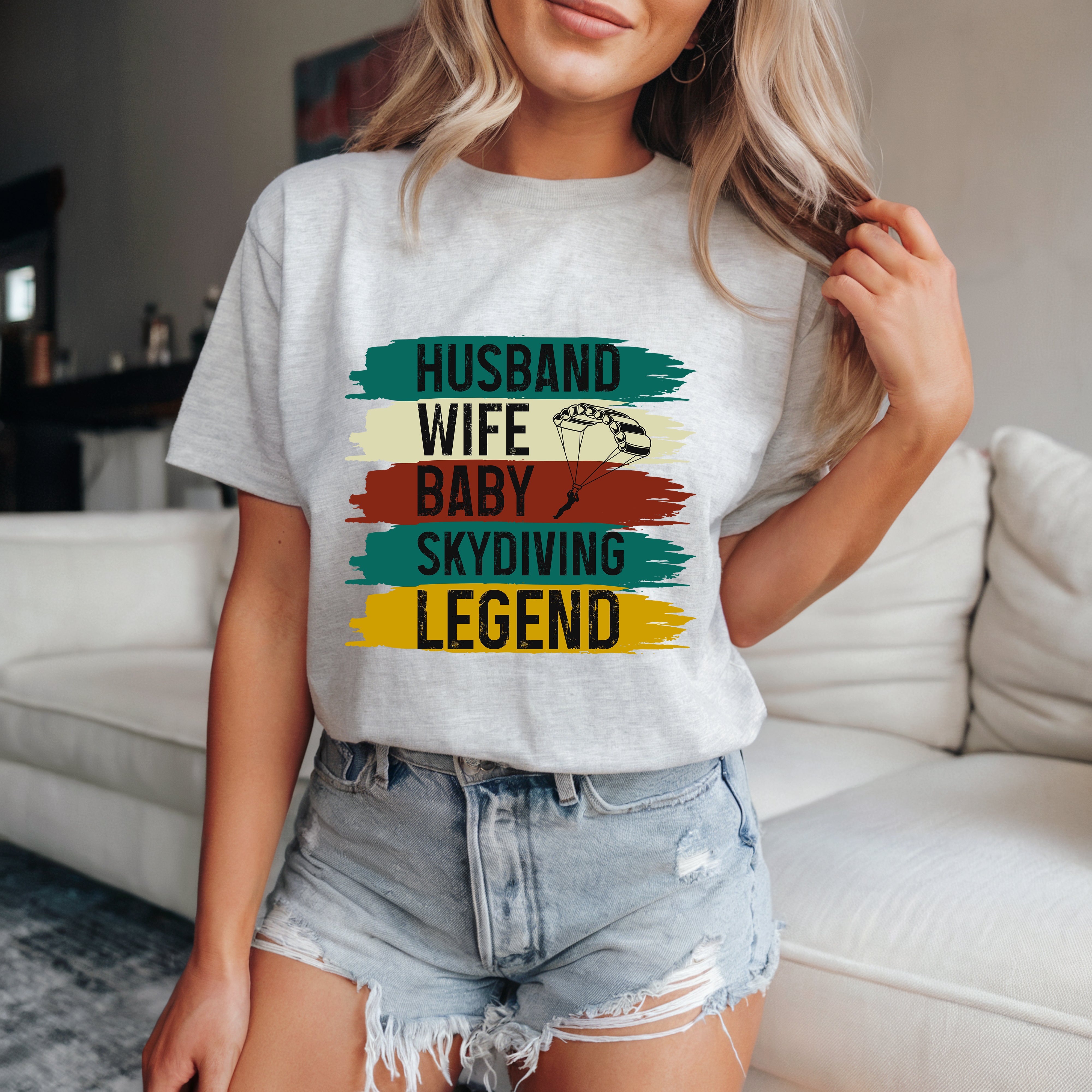 Couple On Vacation Women's Cotton Cartoon Short Sleeves