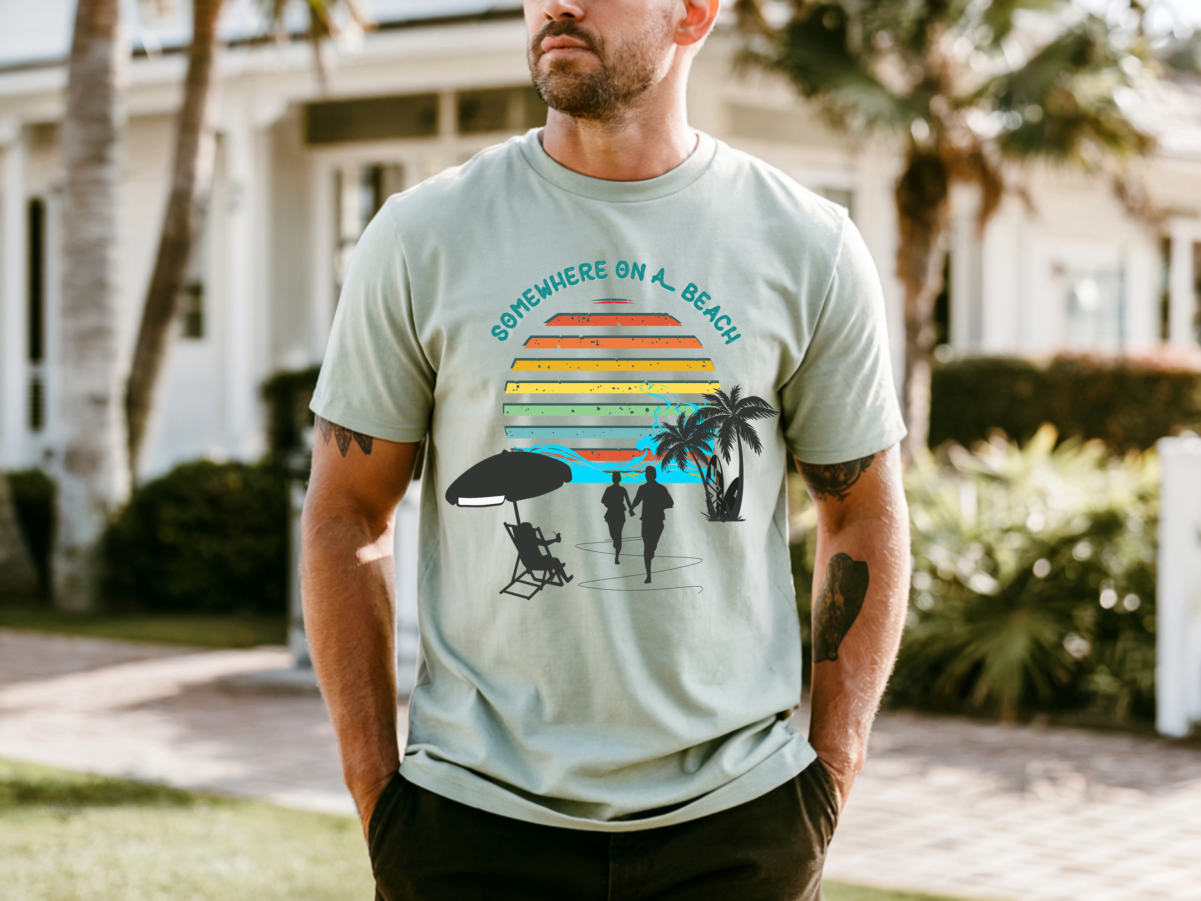 Couple On Vacation Men's Trendy Sports Short Sleeves