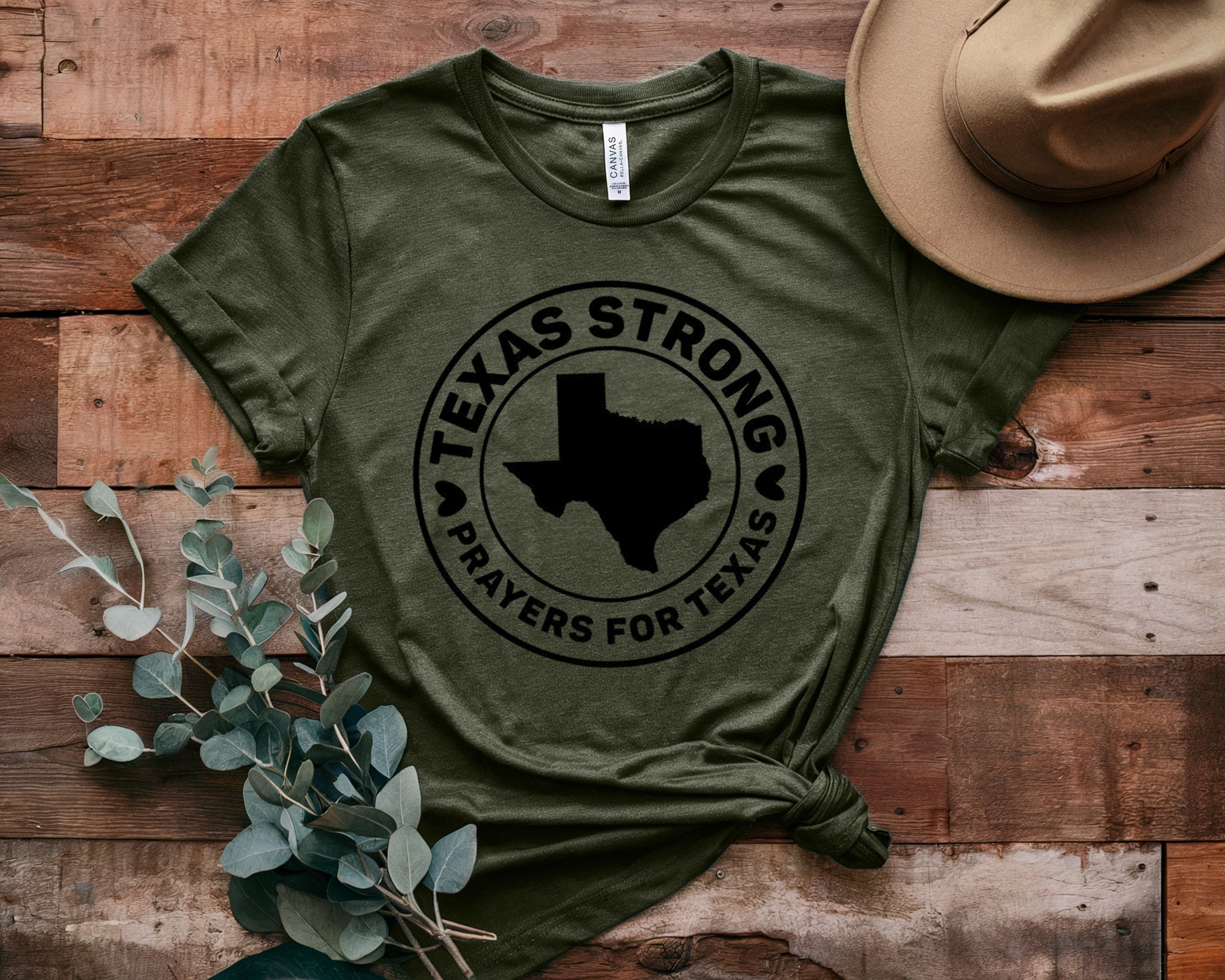 Texas Strong Pray Heat Printed T-Shirt