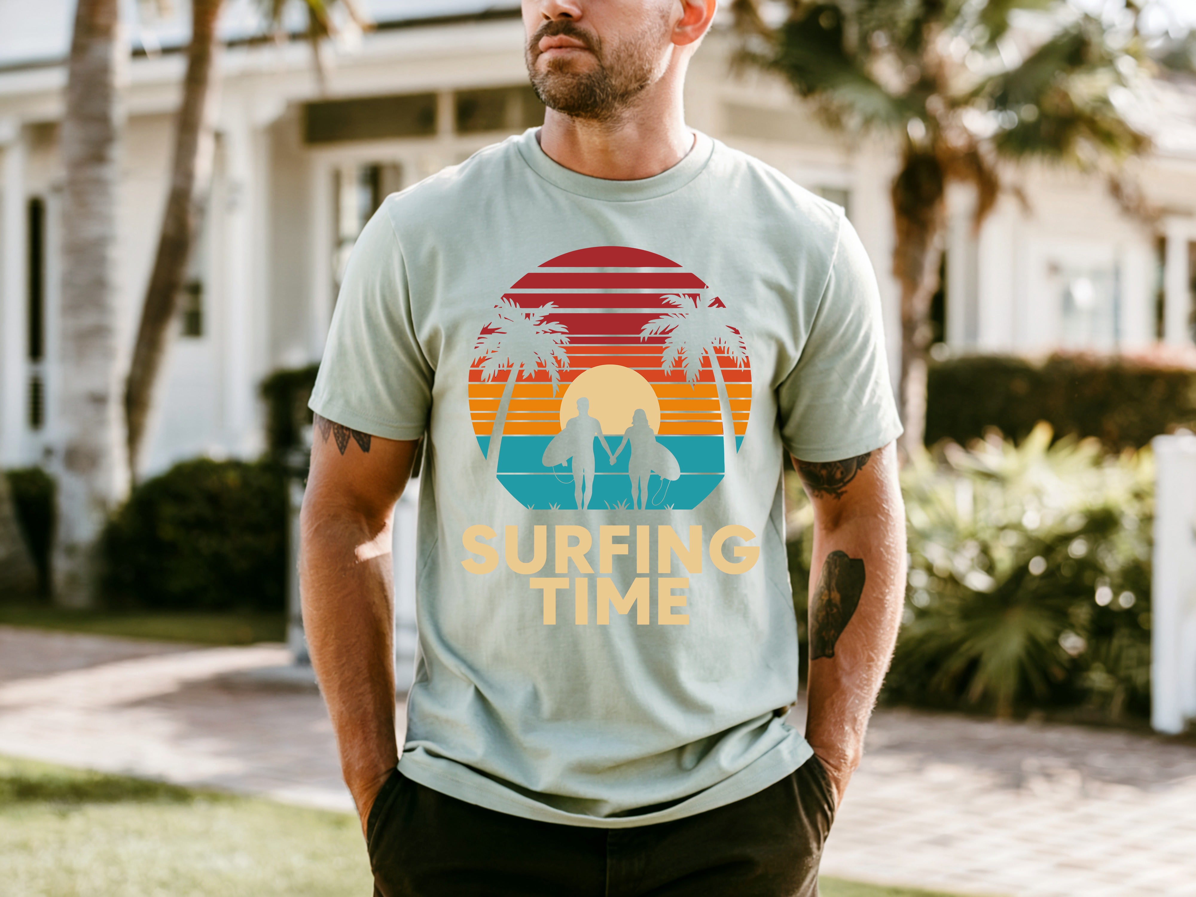 Couple On Vacation Men's Fashionable Loose Short Sleeve