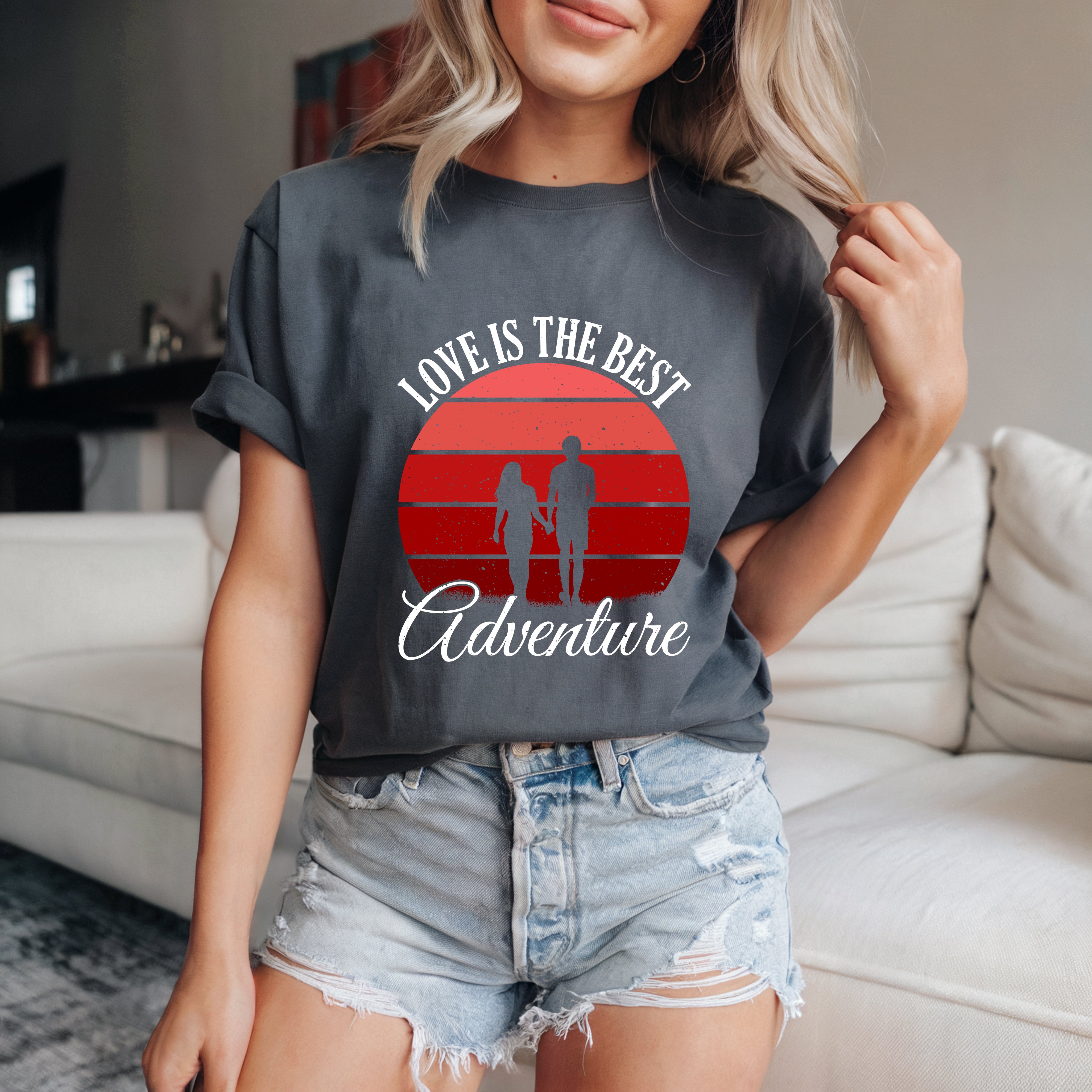 Couple On Vacation Ladies Summer Light Short Sleeves