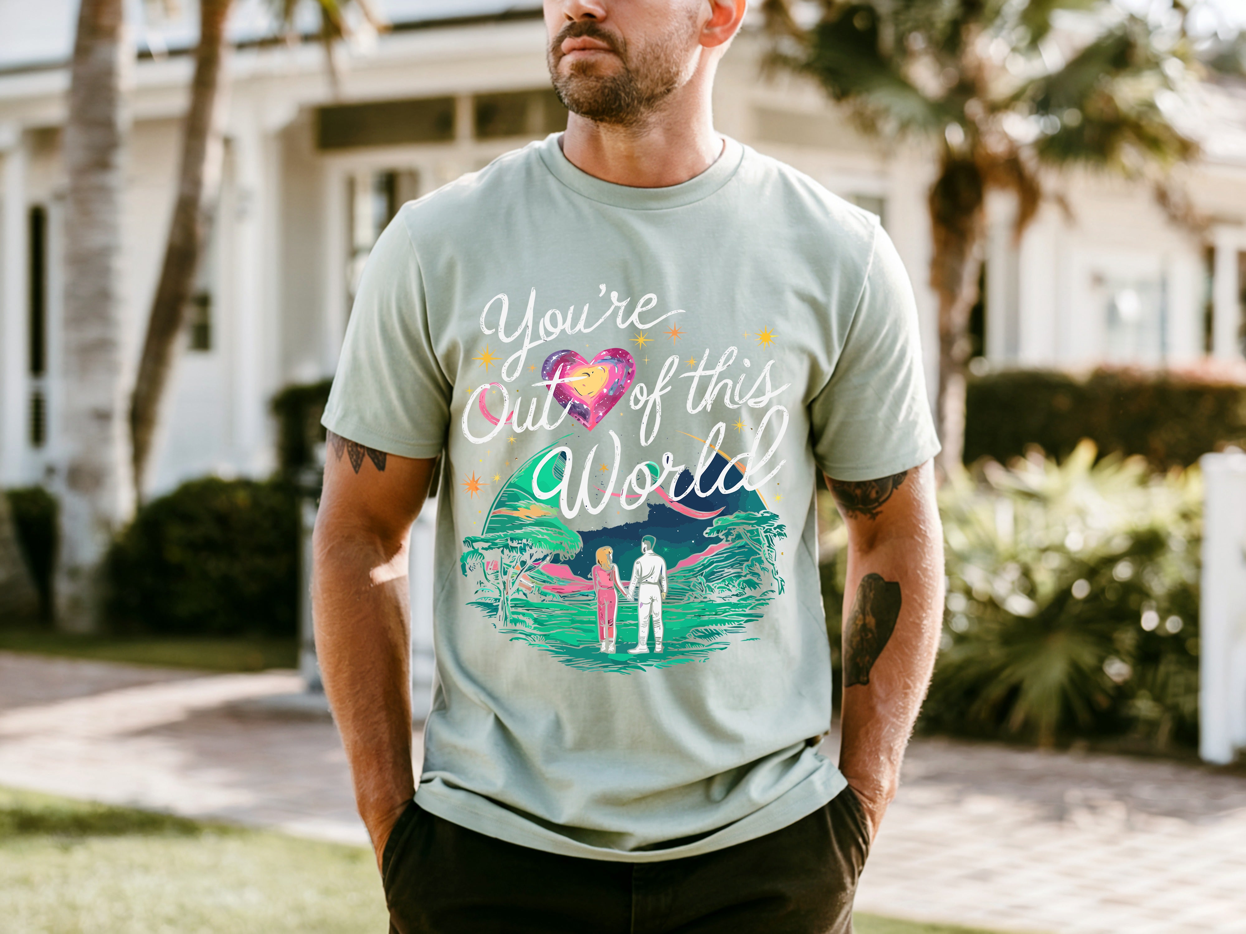 Couple On Vacation Men's Comfortable Casual Short Sleeves