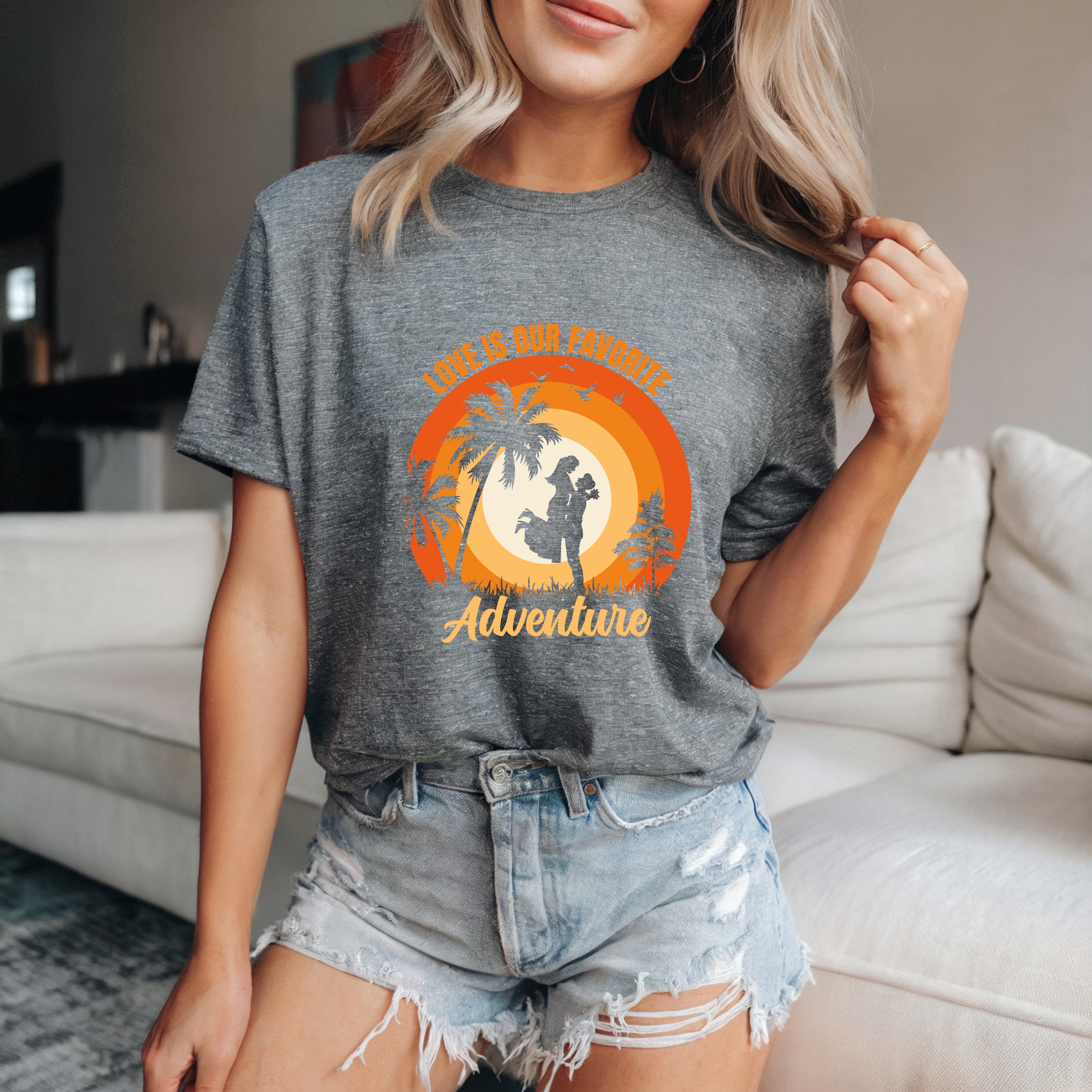 Couple On Vacation Ladies Soft Breathable Short Sleeves