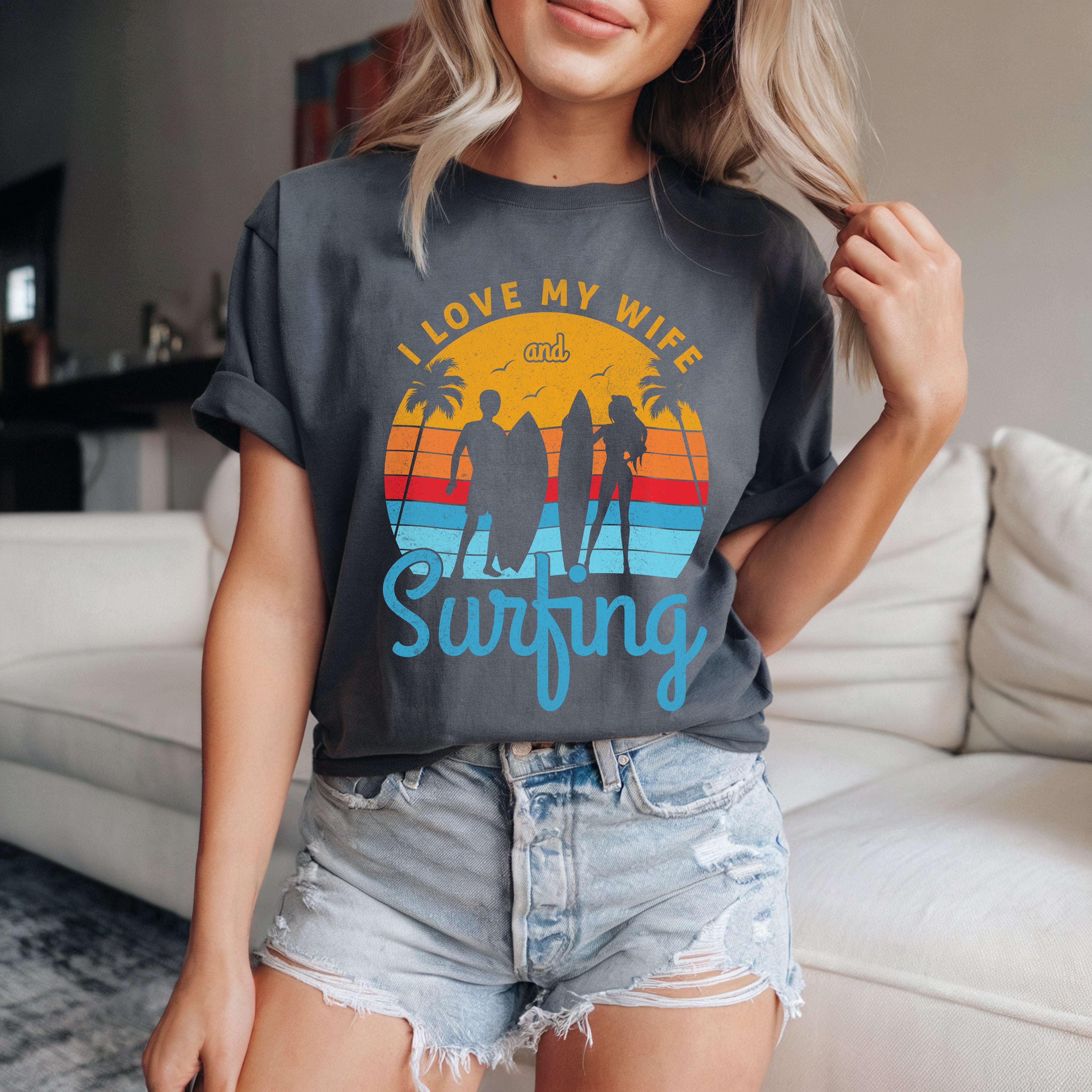 Couple On Vacation Women's Cute Cartoon Short Sleeves