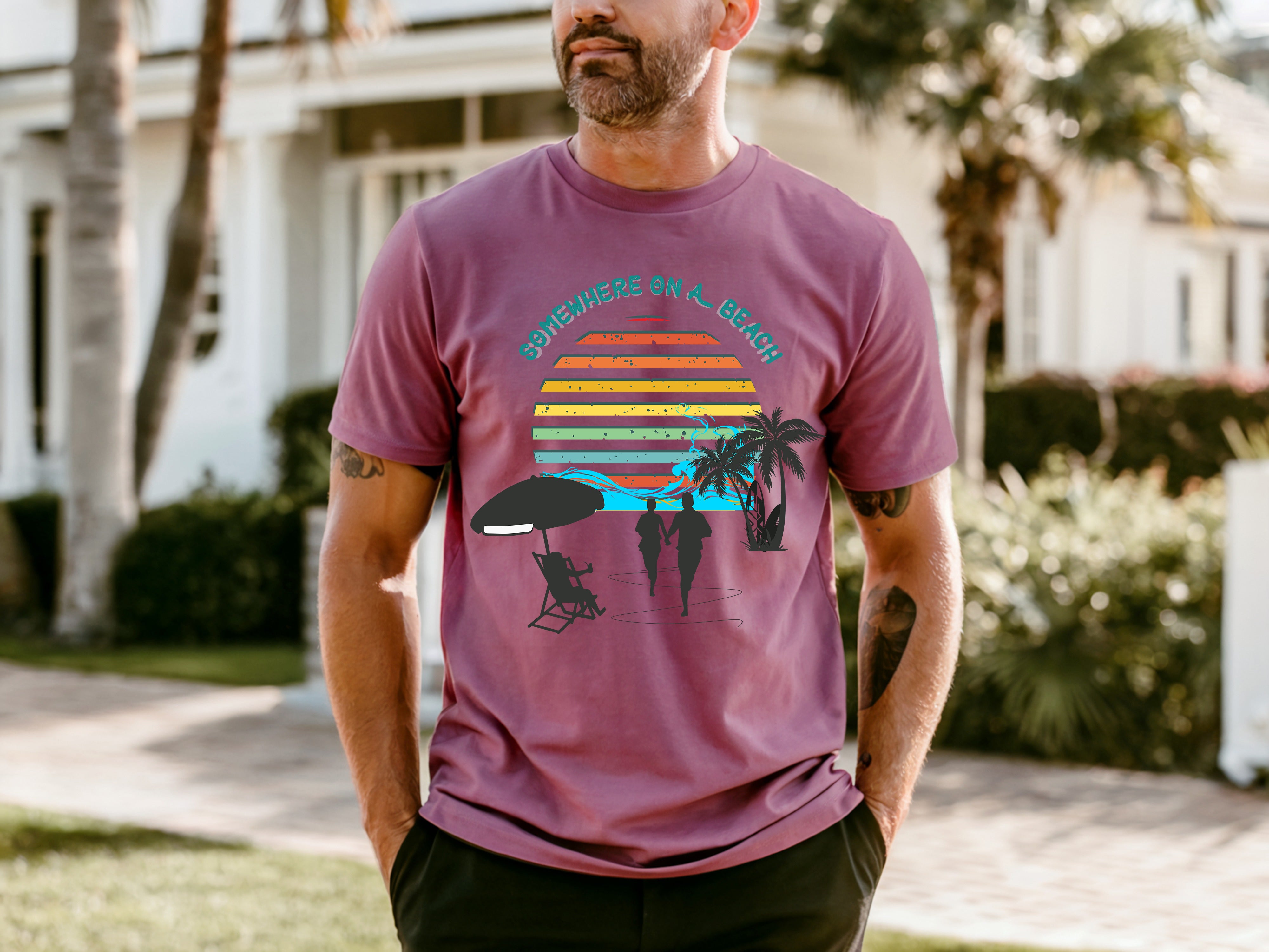 Couple On Vacation Men's Trendy Sports Short Sleeves