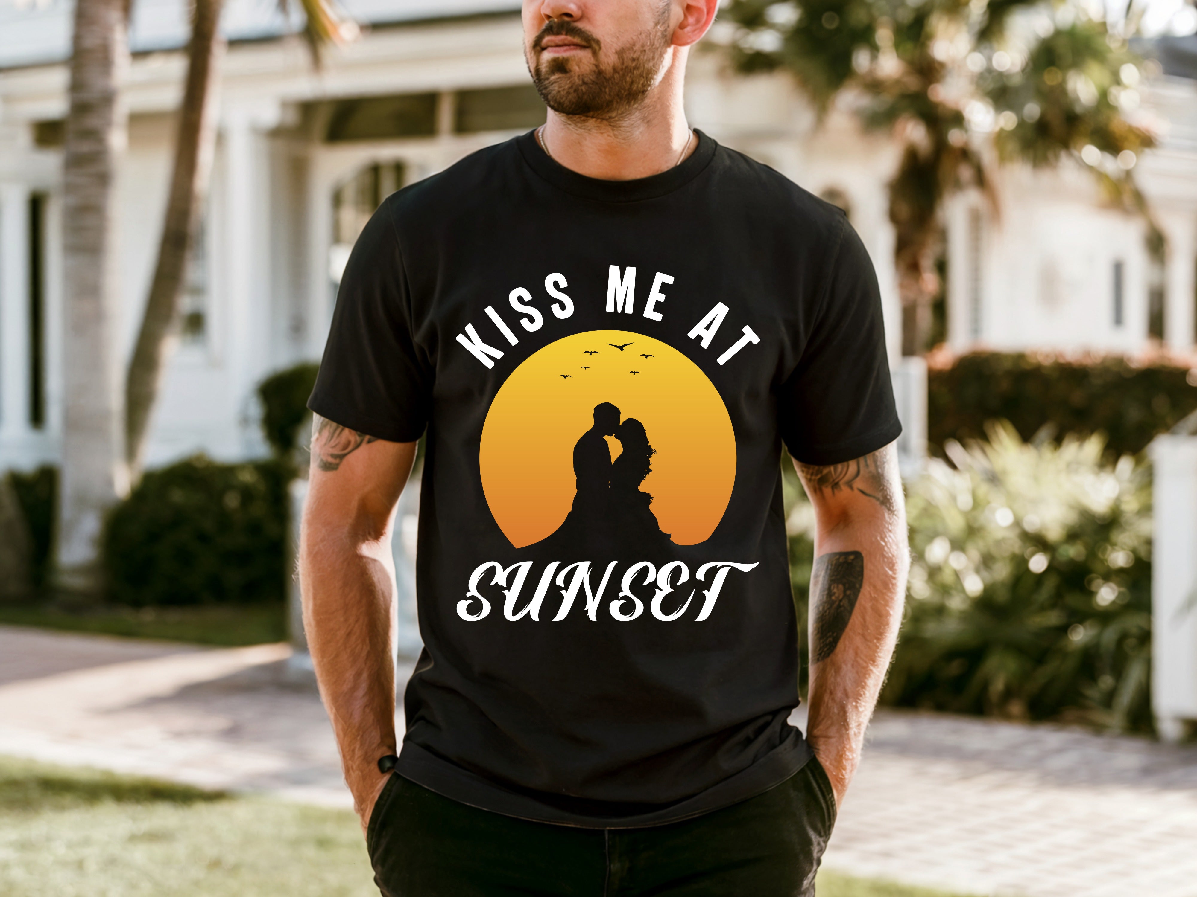 Couple On Vacation Men's Sports Handsome Niche Short Sleeve