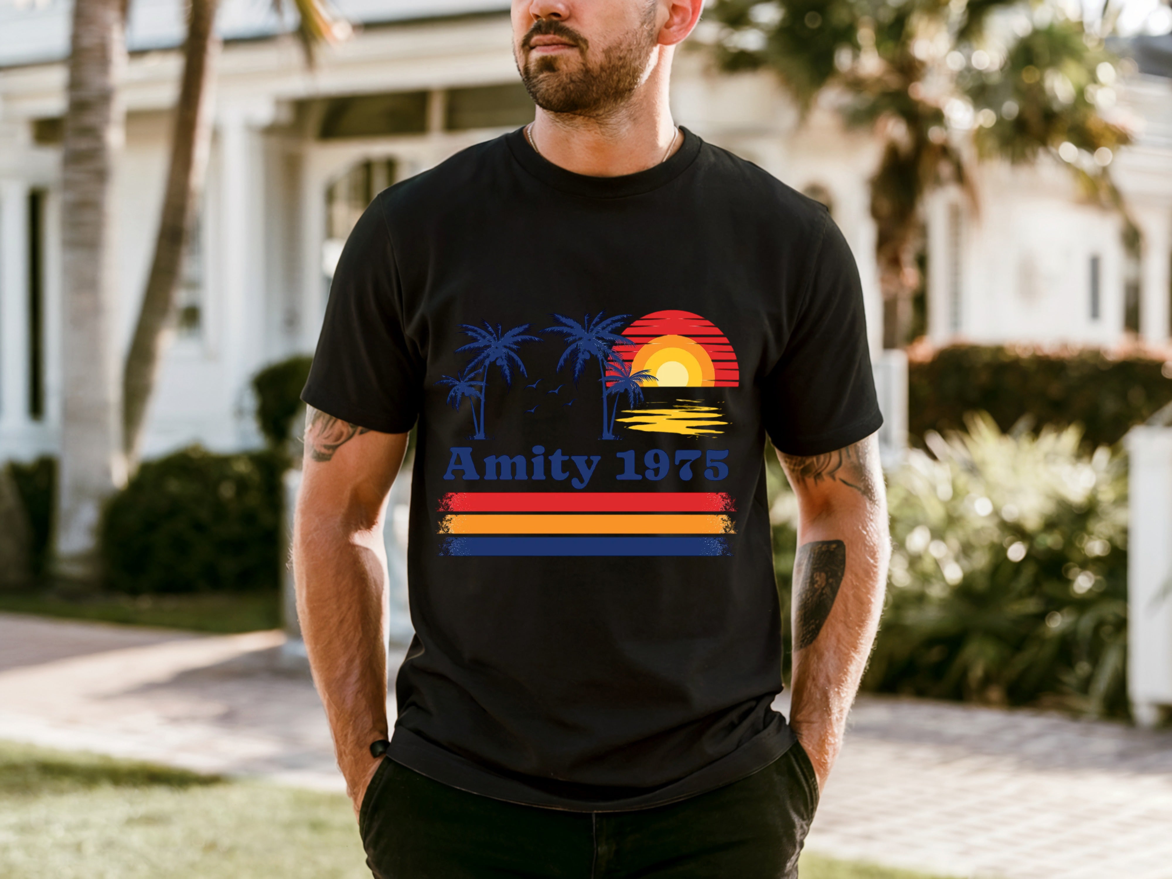 Jaws Neutral Solid Color Simple T-shirt