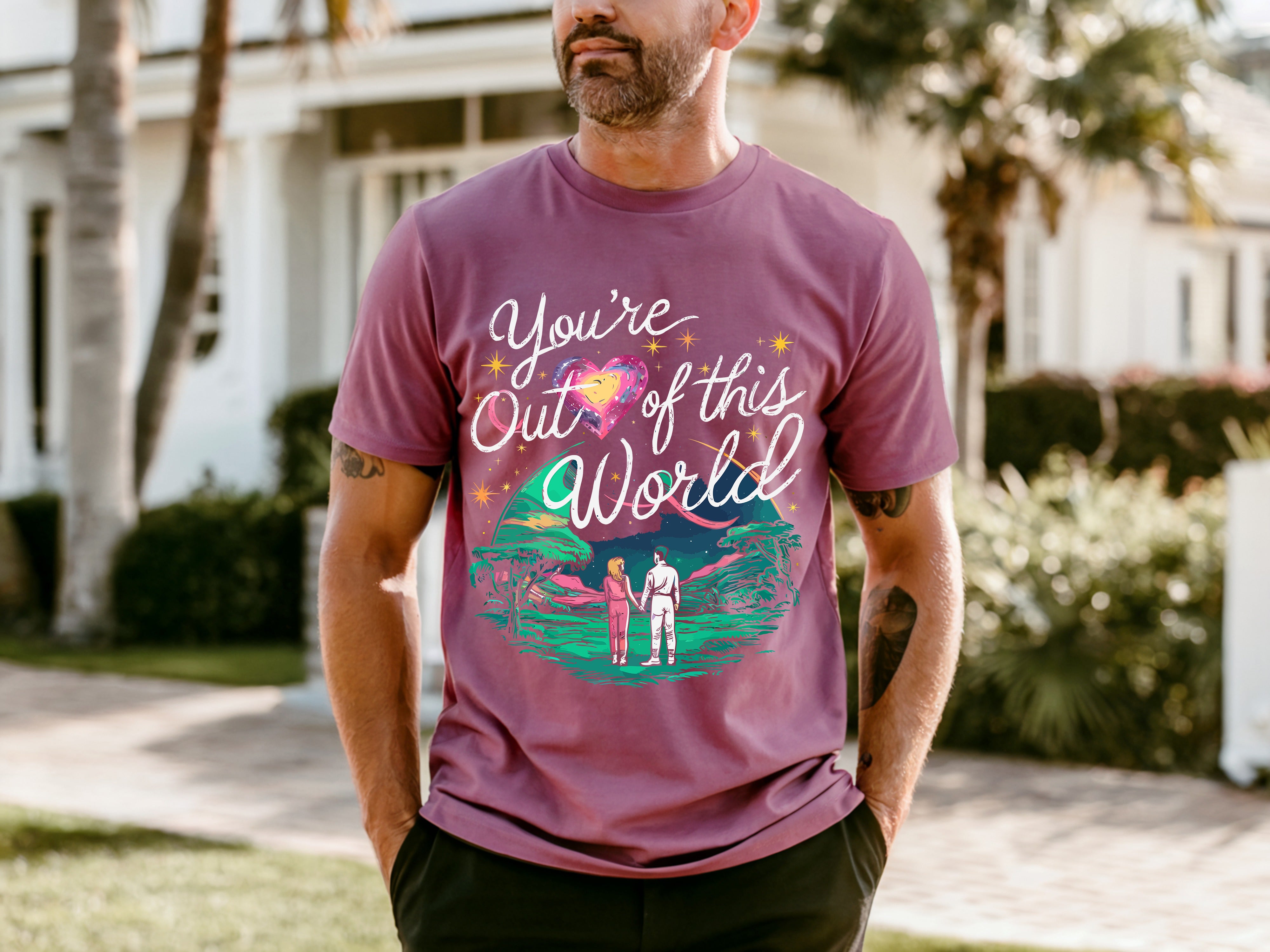 Couple On Vacation Men's Comfortable Casual Short Sleeves