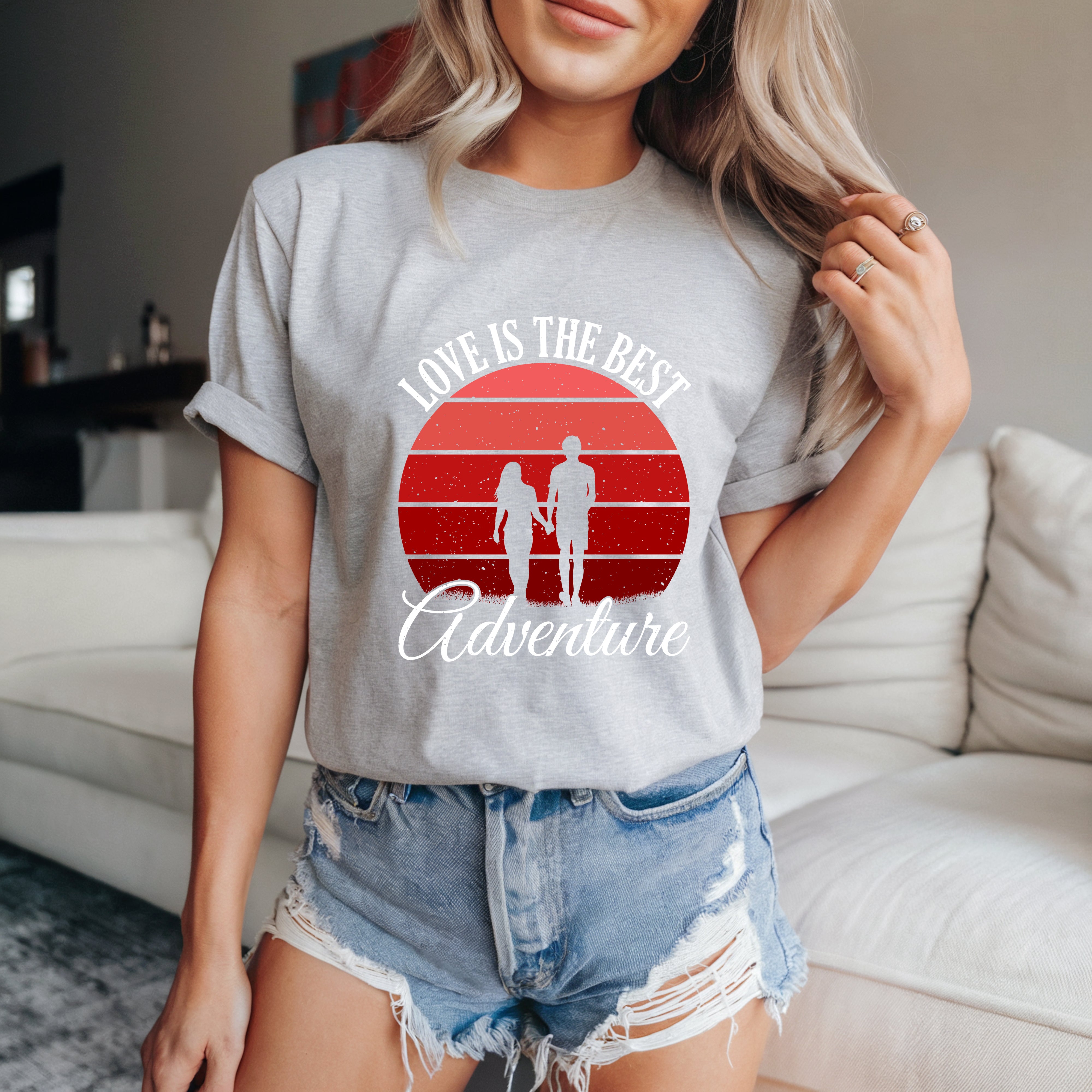 Couple On Vacation Ladies Summer Light Short Sleeves