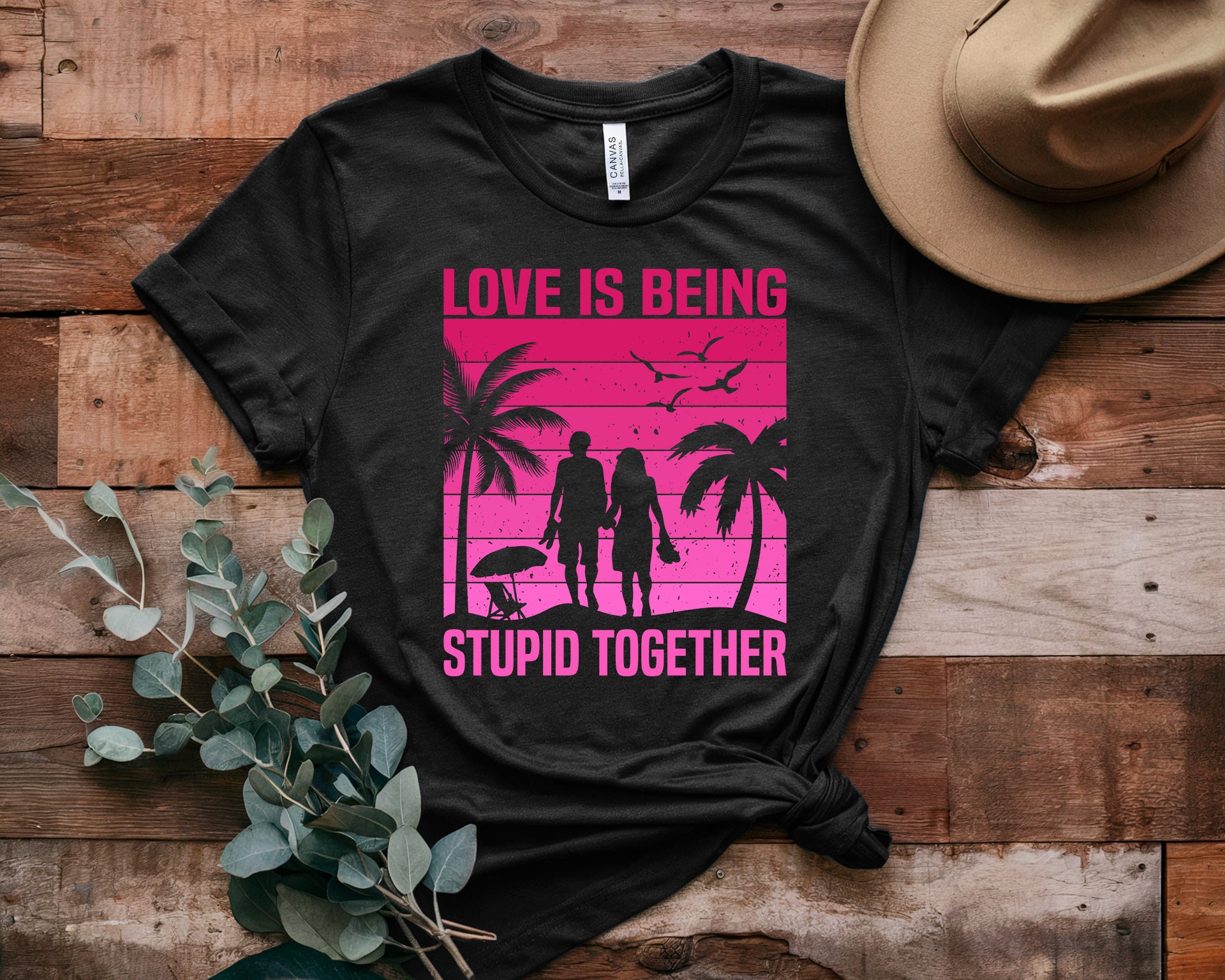 Couple On Vacation Unisex Crew Neck Short Sleeves