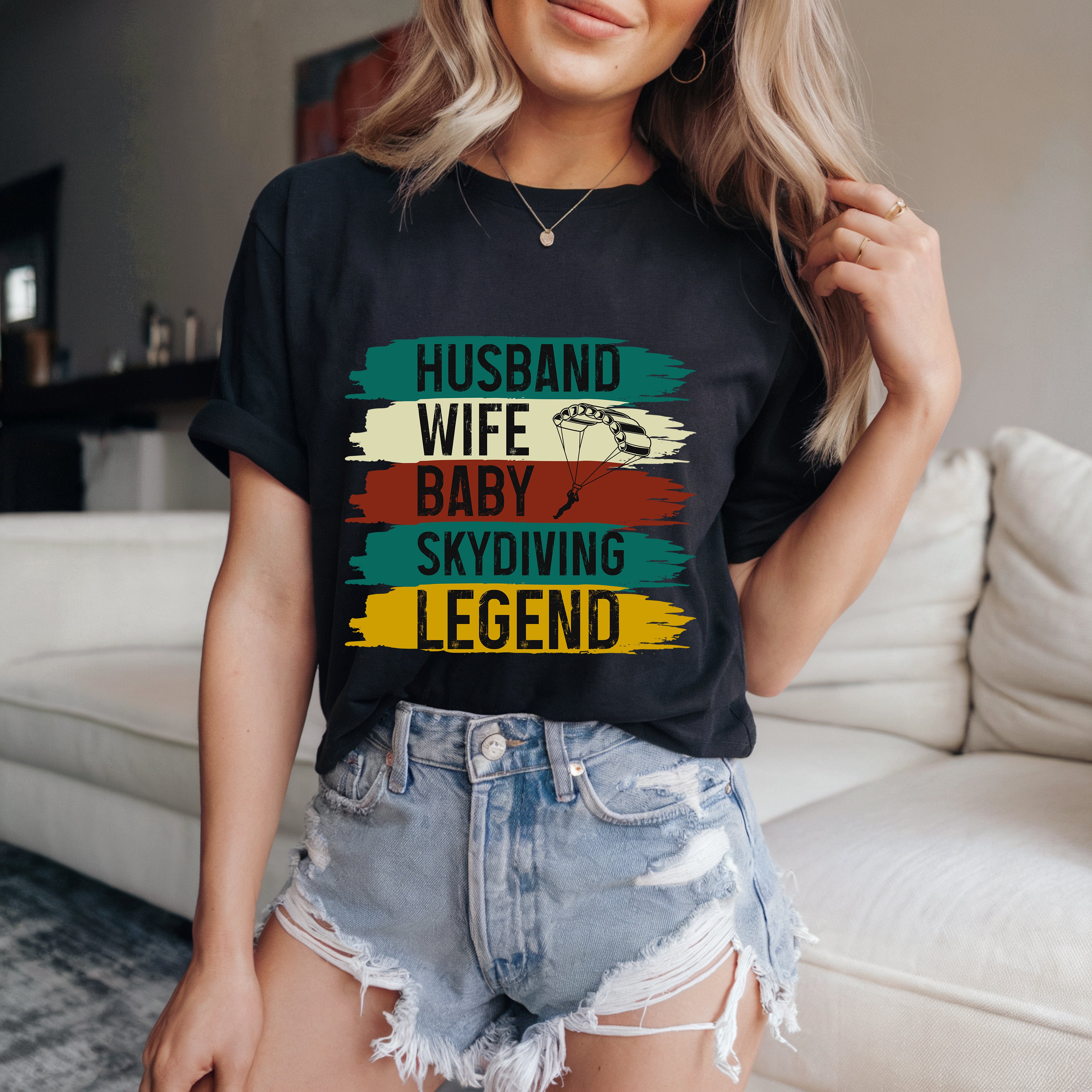 Couple On Vacation Women's Cotton Cartoon Short Sleeves