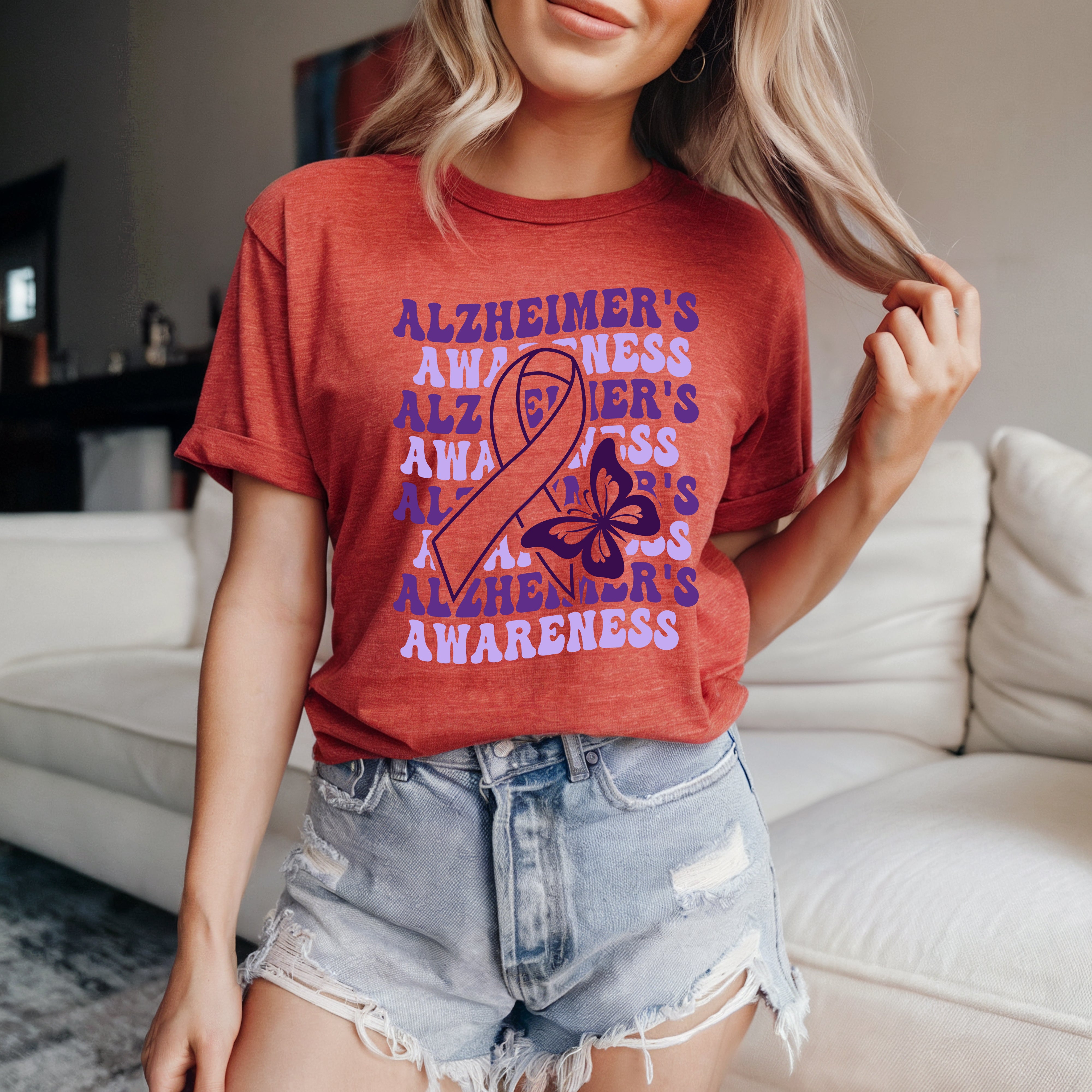 Alzheimer's Women's Cute Printed T-shirt