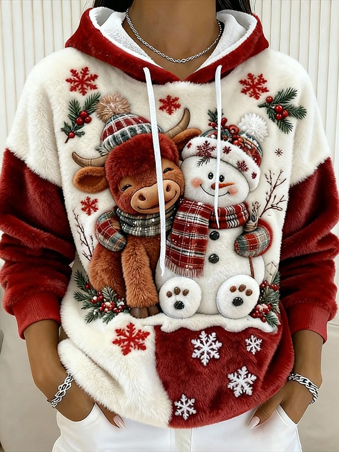 Women's Animal Highland Cow Print Sweatshirt