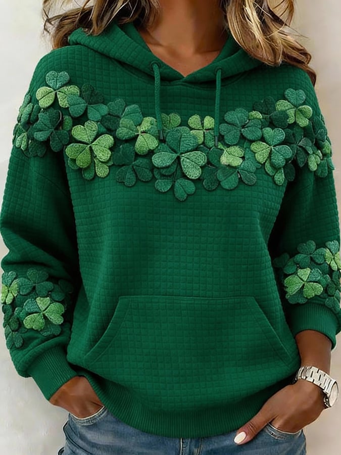 Women's St. Patrick's Day Shamrock Art Print Hoodie