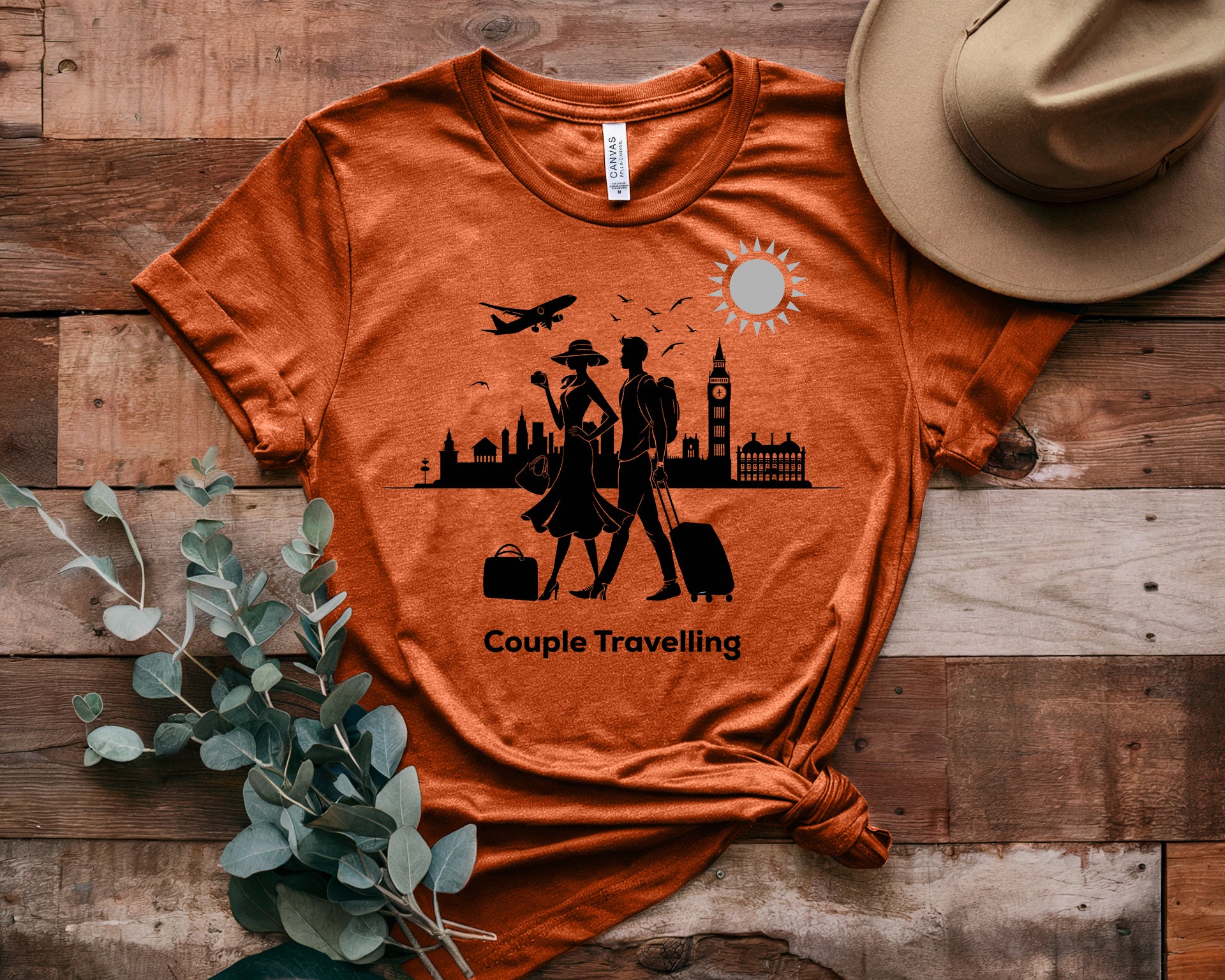 Couple On Vacation Unisex Cotton Slim Short Sleeve