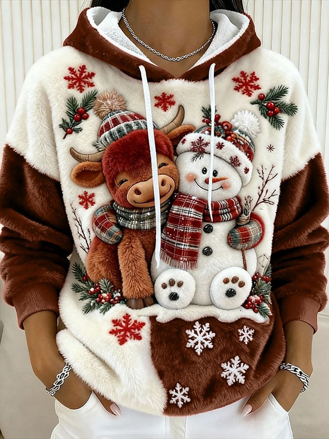 Women's Animal Highland Cow Print Sweatshirt