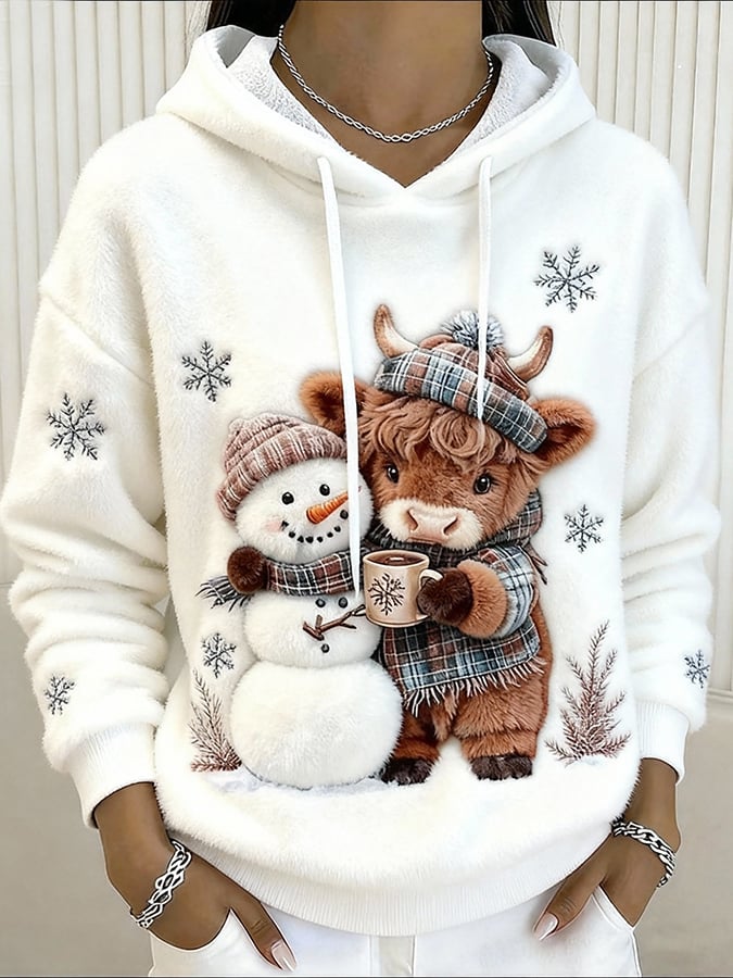 Women's Animal Highland Cow Print Sweatshirt