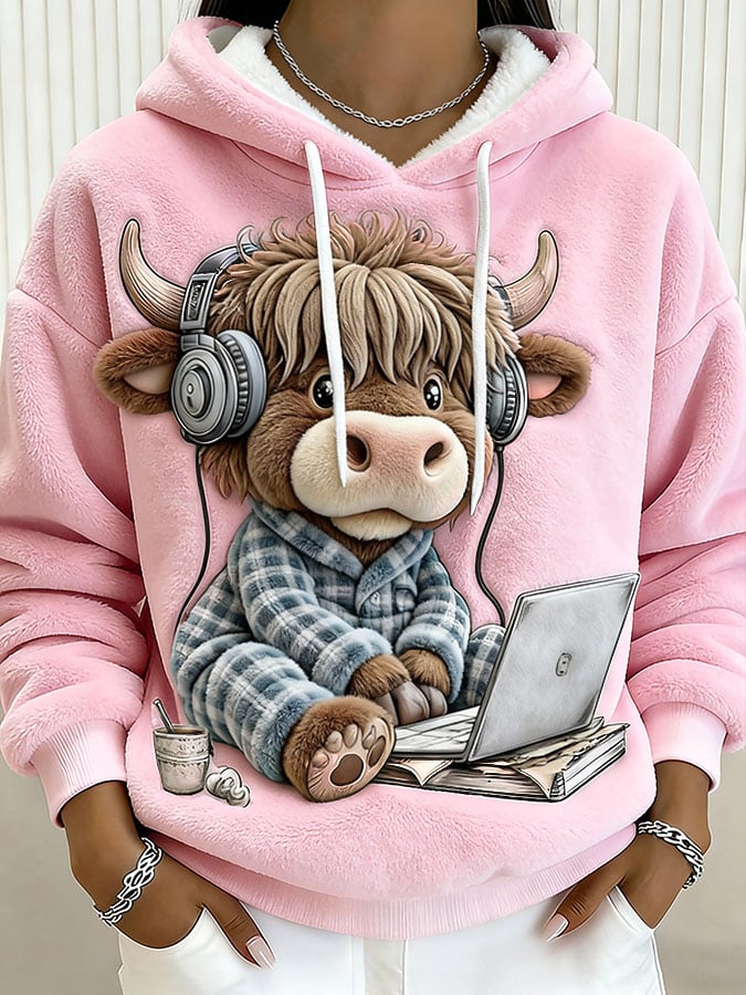 Women's Animal Highland Cow Print Sweatshirt