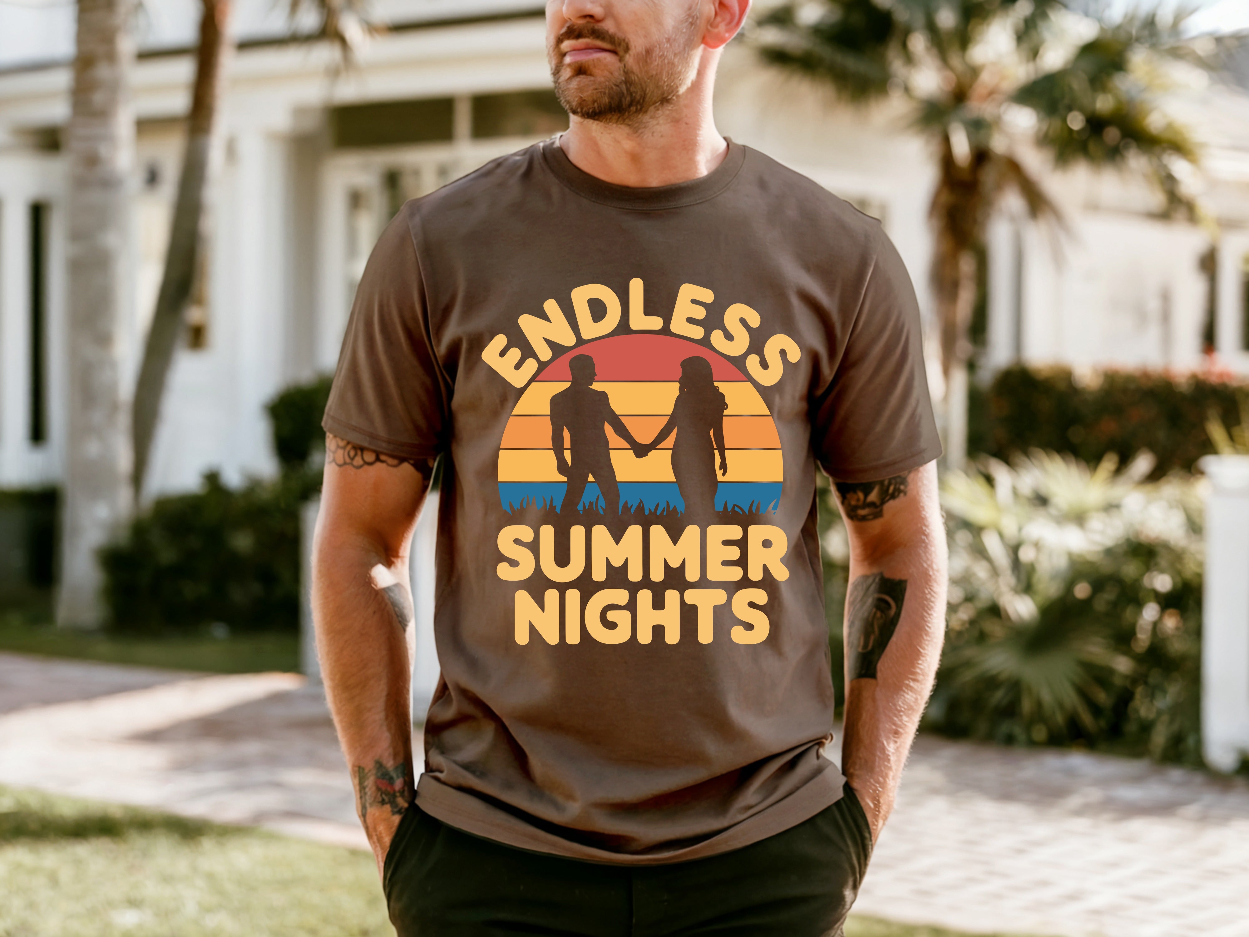 Couple On Vacation Men's Casual Sports T-shirt