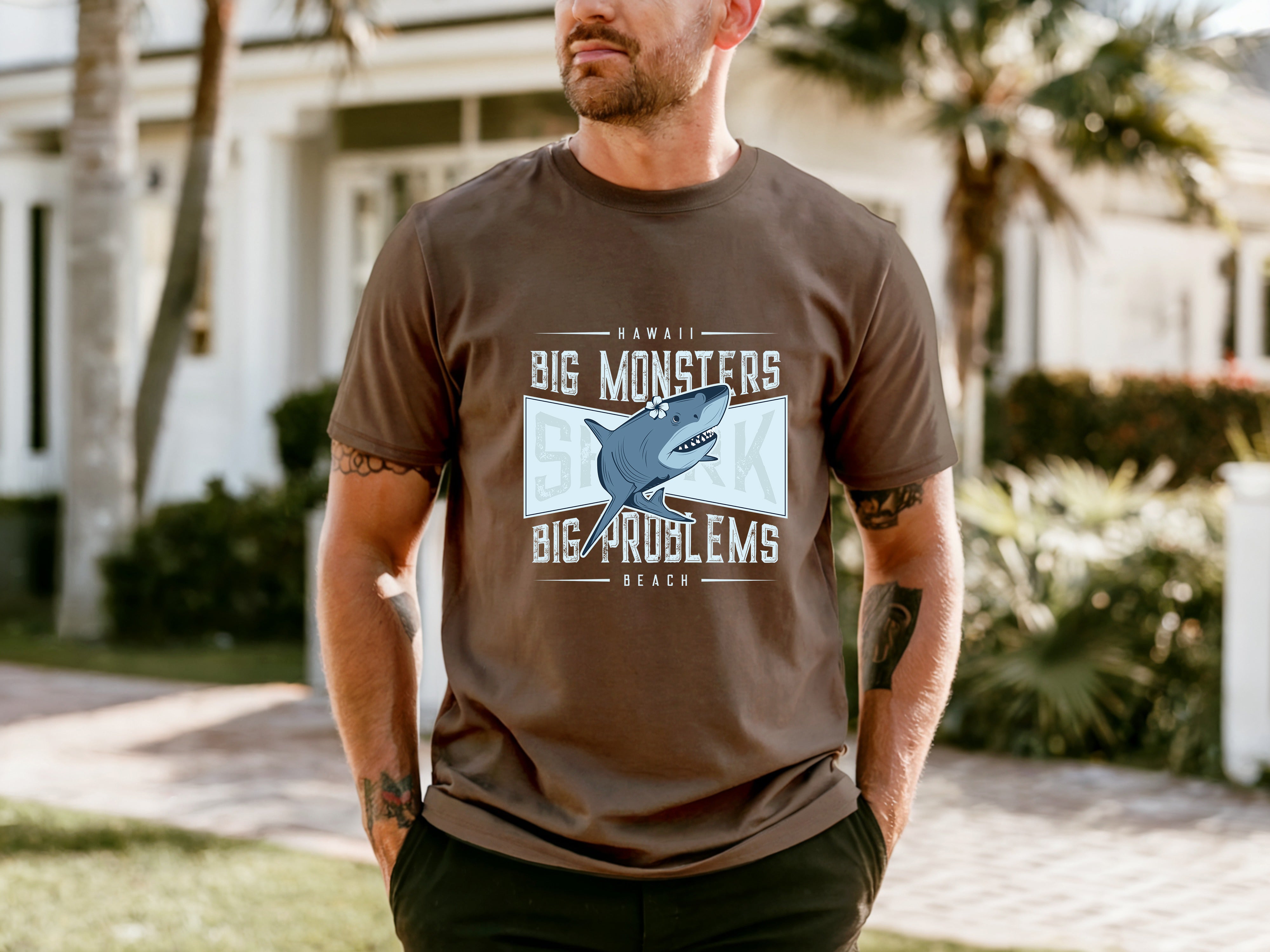 Jaws Men's Crew Neck Loose T-shirt