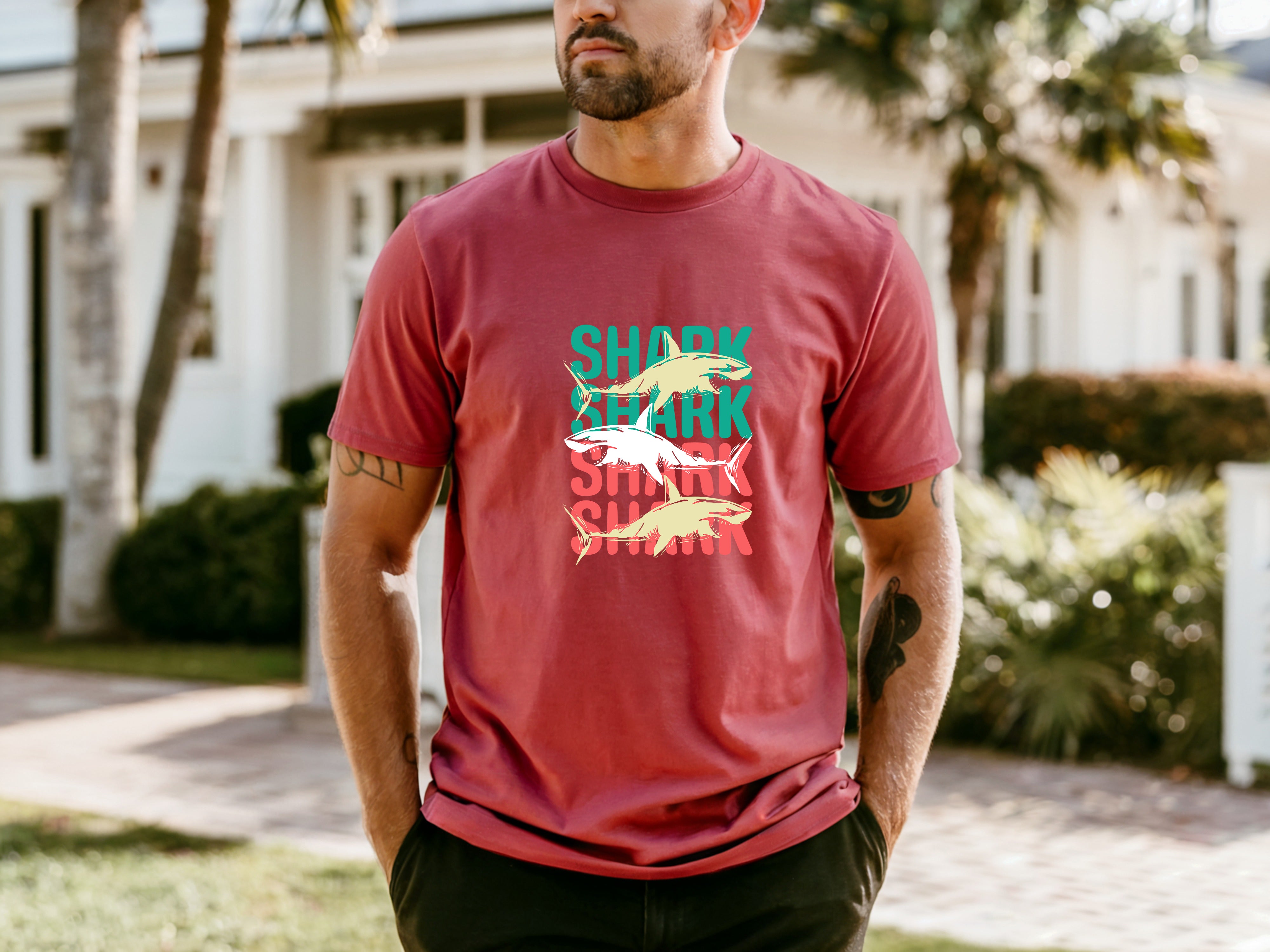 Jaws Men's Thick Cotton T-Shirt