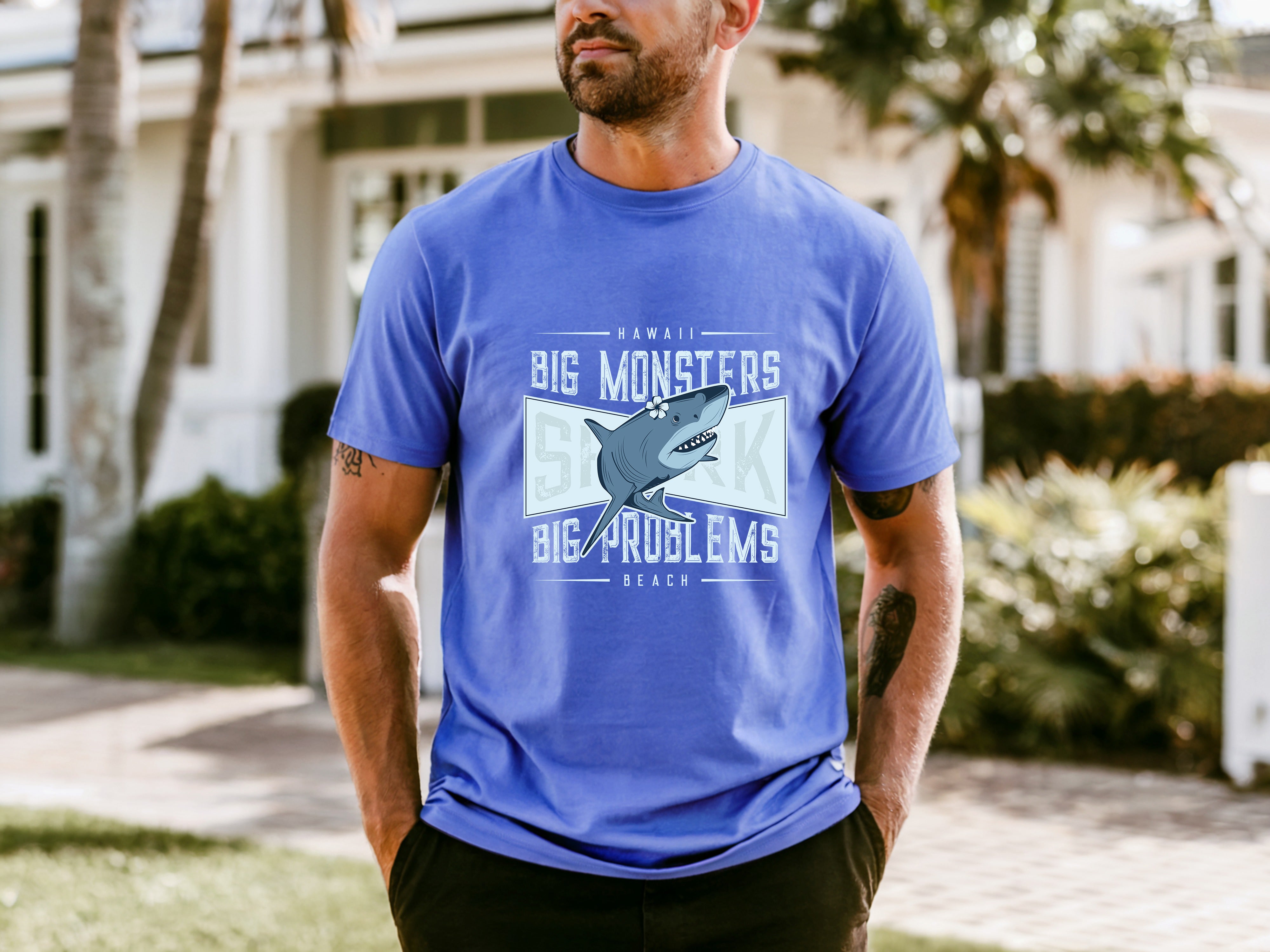 Jaws Men's Crew Neck Loose T-shirt