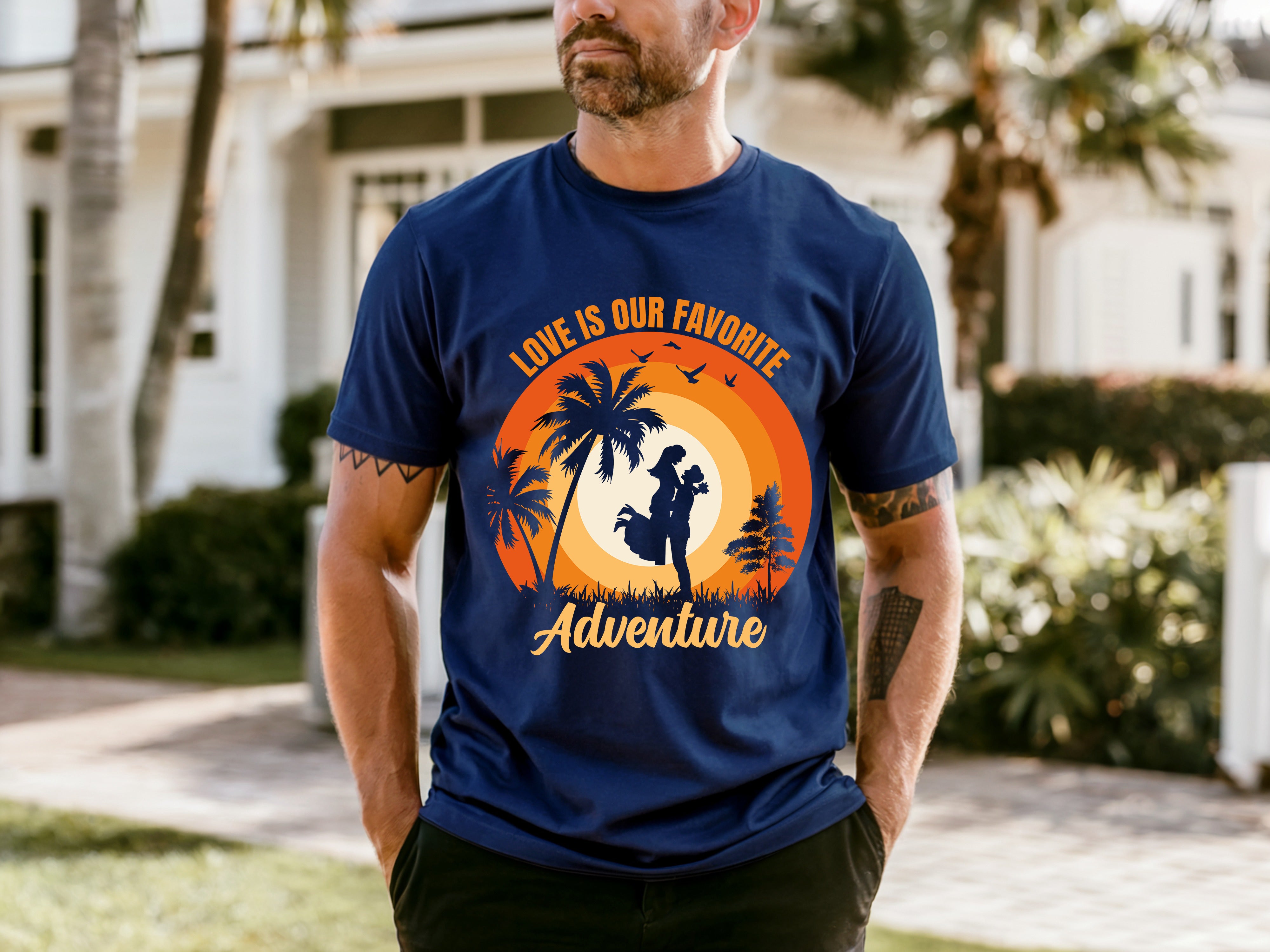 Couple On Vacation Men's All-Match Breathable T-shirt