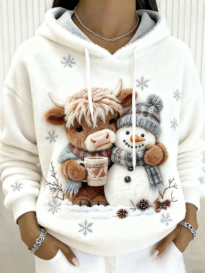 Women's Animal Highland Cow Print Sweatshirt
