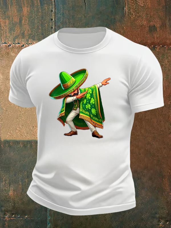 Men's Mexican St Patrick's Day Print T-shirt