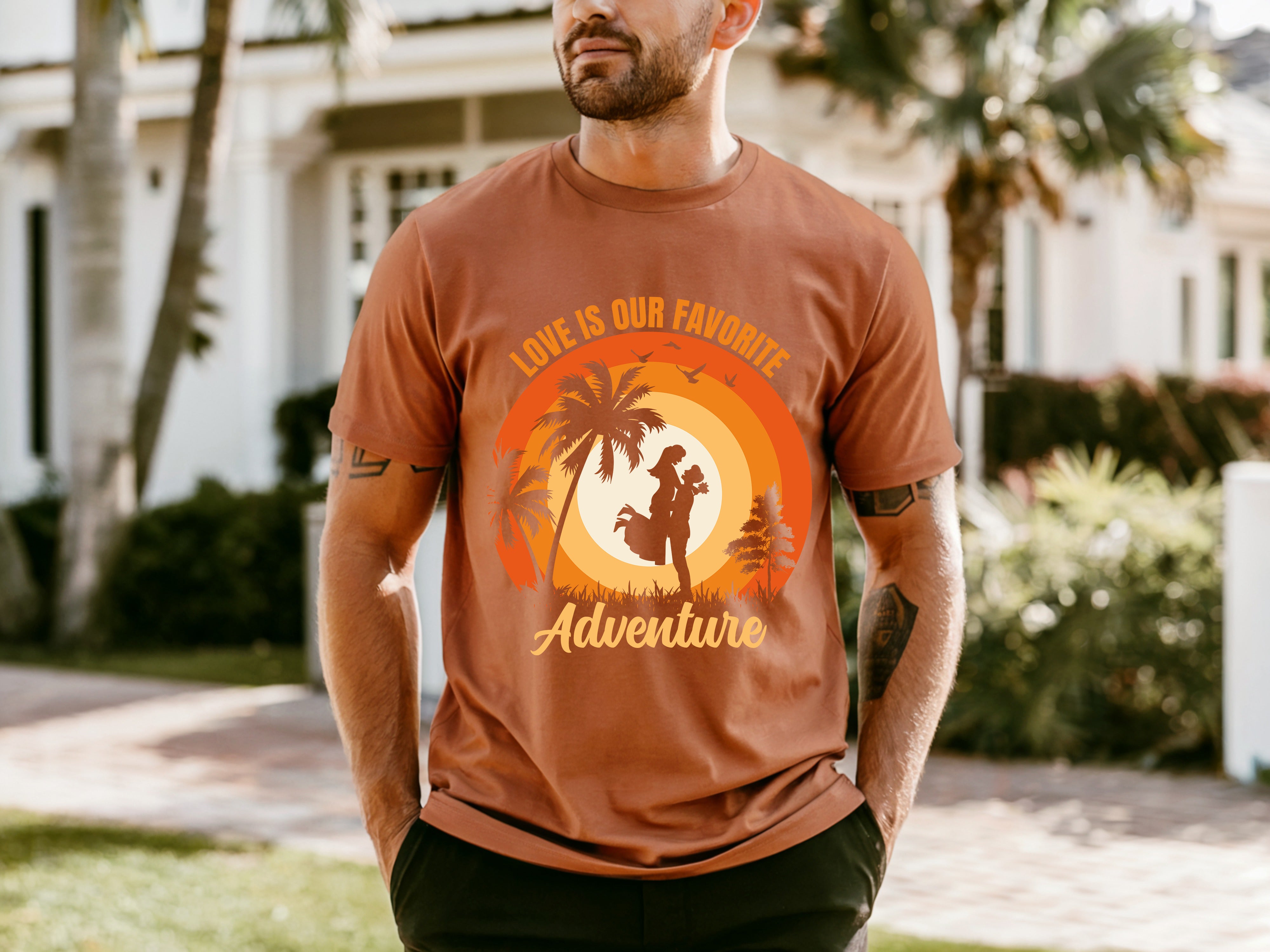 Couple On Vacation Men's All-Match Breathable T-shirt