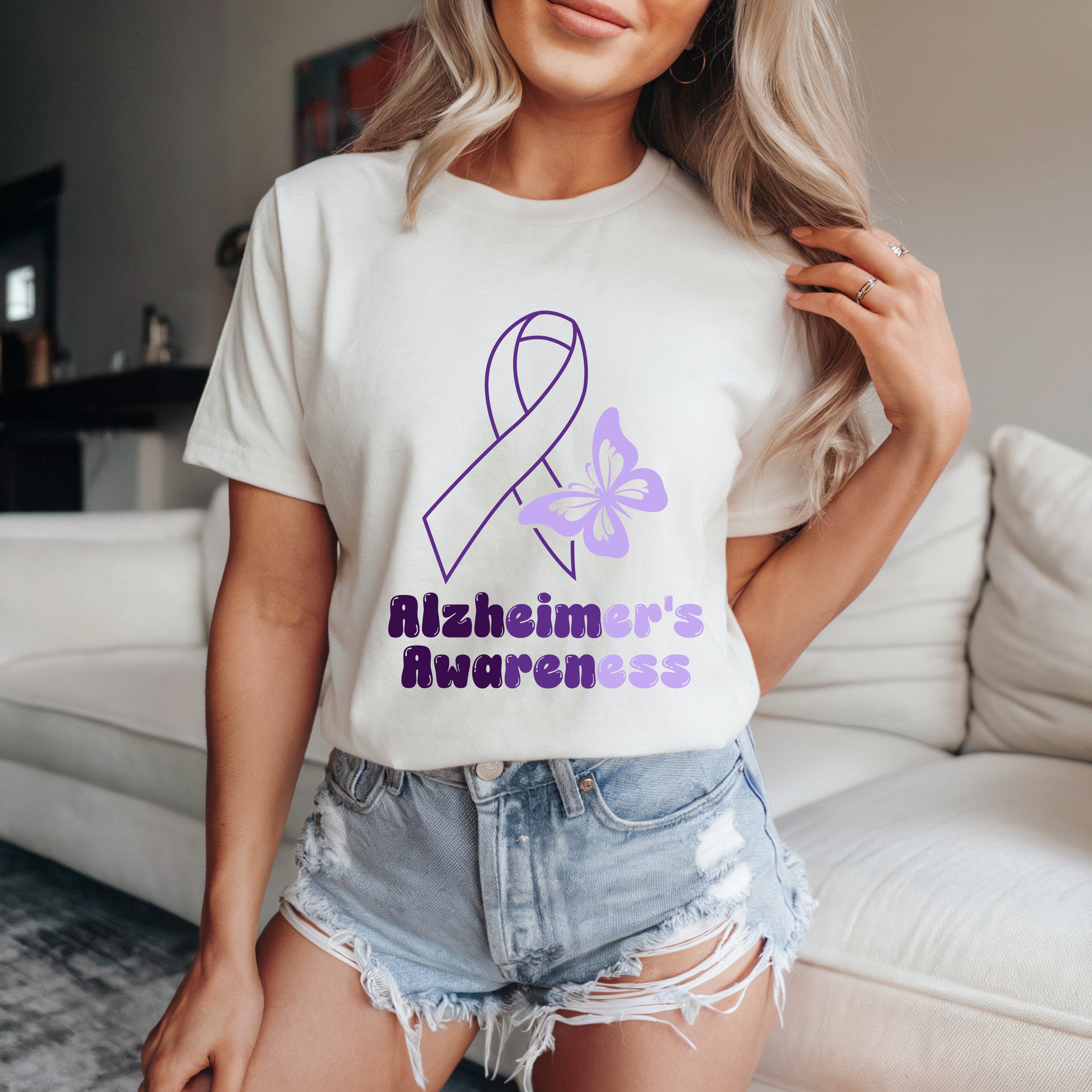 Alzheimer's Women's Printed Thin T-Shirt