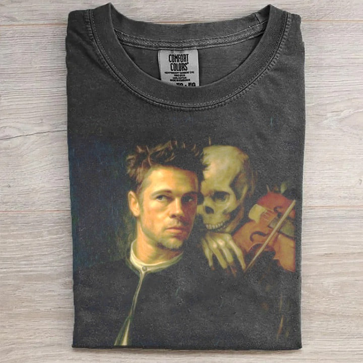 Vintage Style Character and Skull T-Shirt