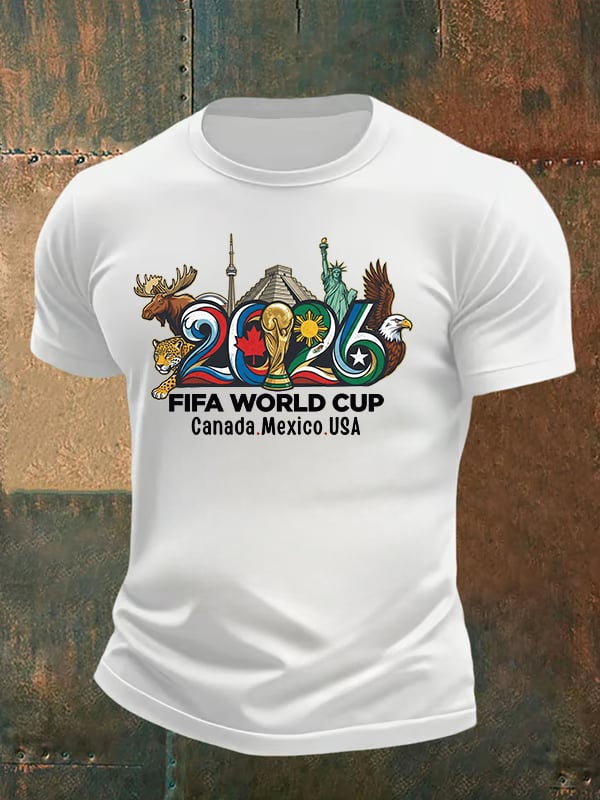 Men's 2026 Canada Mexico Usa Football T-shirt