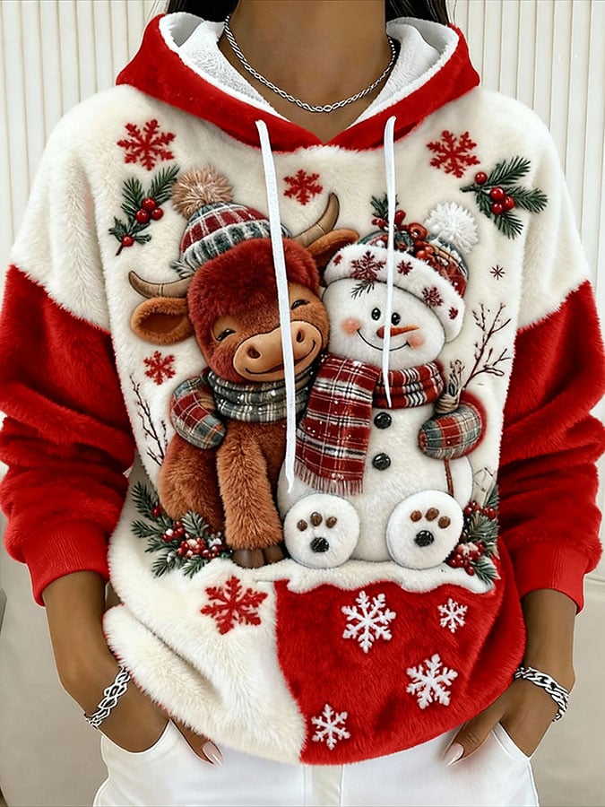 Women's Animal Highland Cow Print Sweatshirt