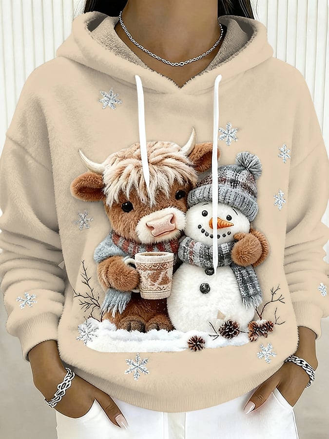 Women's Animal Highland Cow Print Sweatshirt