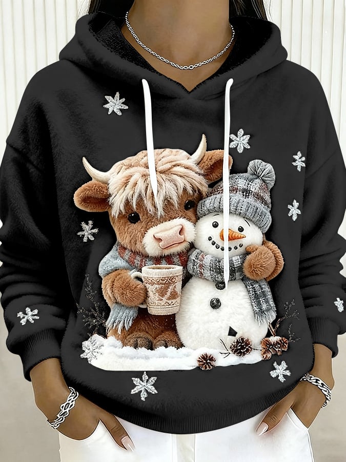 Women's Animal Highland Cow Print Sweatshirt