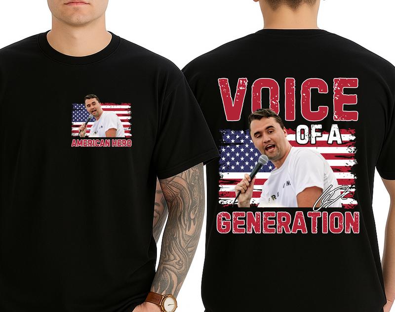 MCharlie Kirk Voice of a Generation Tee, Unisex T-shirt, Men's Women's Shirt, Gift for Fan