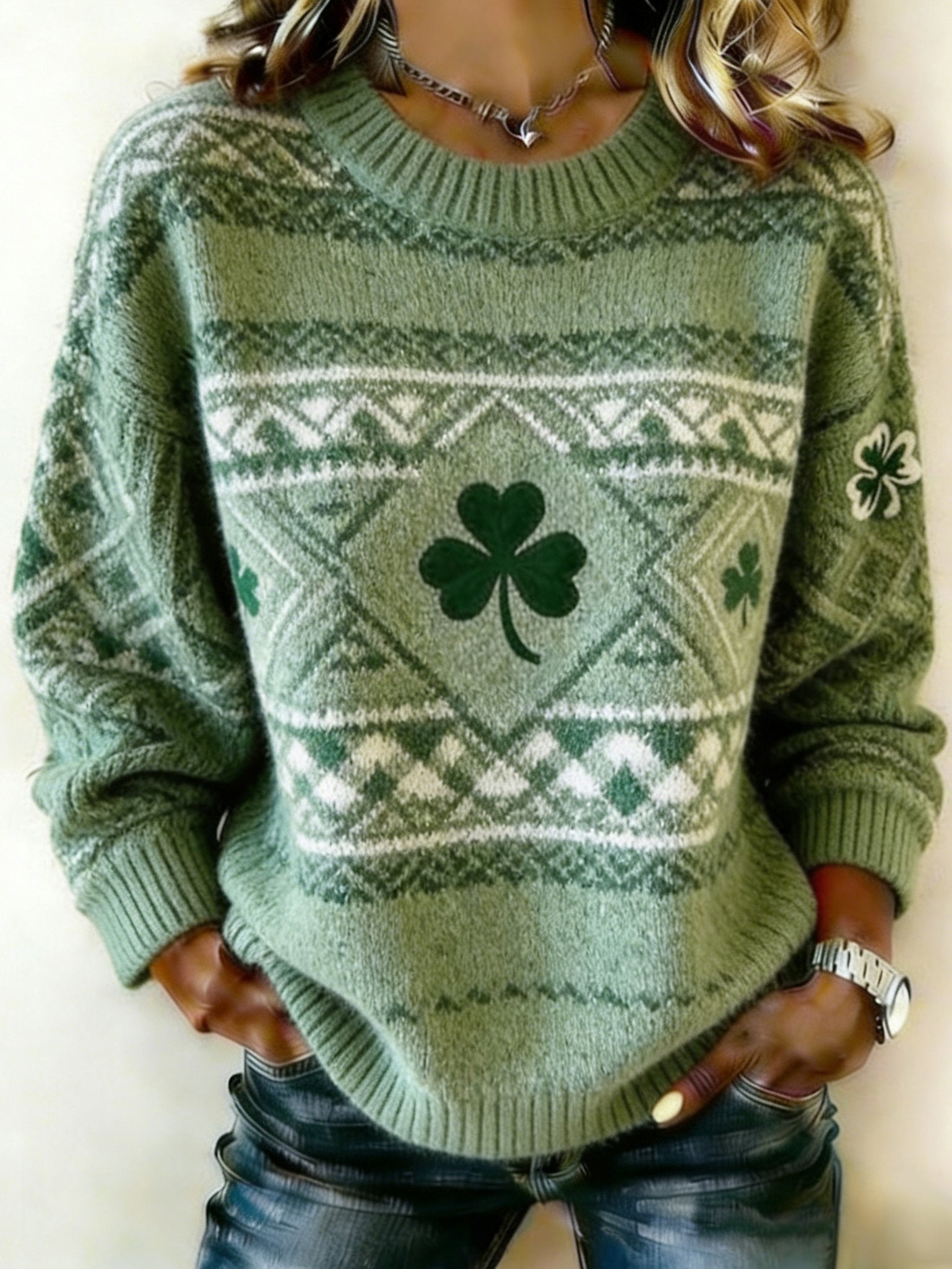 Women's Saint Pao Print Knit Sweater