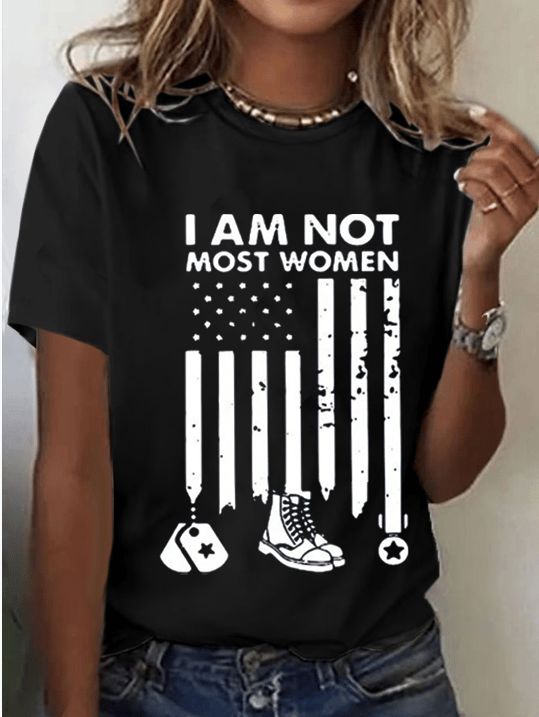 Women's I'M Not Most Women. I'M A Female Soldier Printed Short-Sleeved T-Shirt