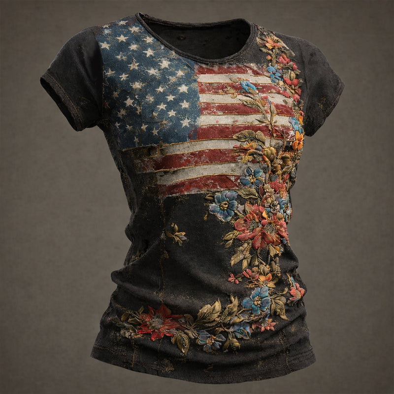 US Vintage 250th Anniversary Print Short-Sleeve T-Shirt