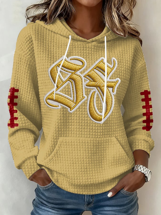 Women's Football Print Hoodie Sweatshirt