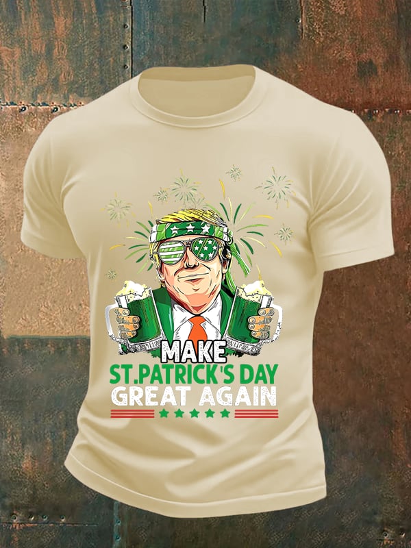 Men's  Make St Patricks Day Great Again  Print  T-shirt