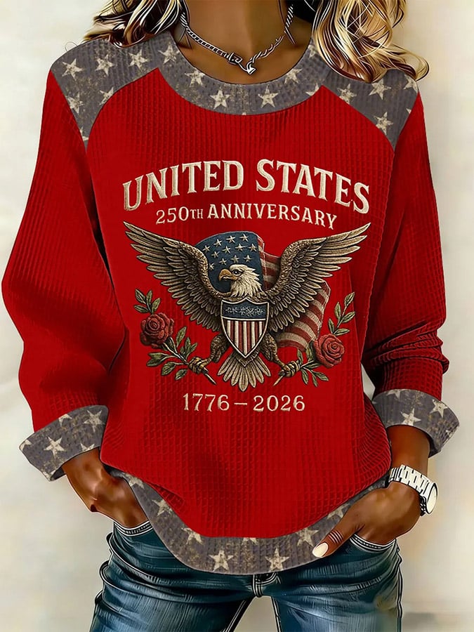 Women's Vintage America 250th Anniversary Print Casual Sweatshirt