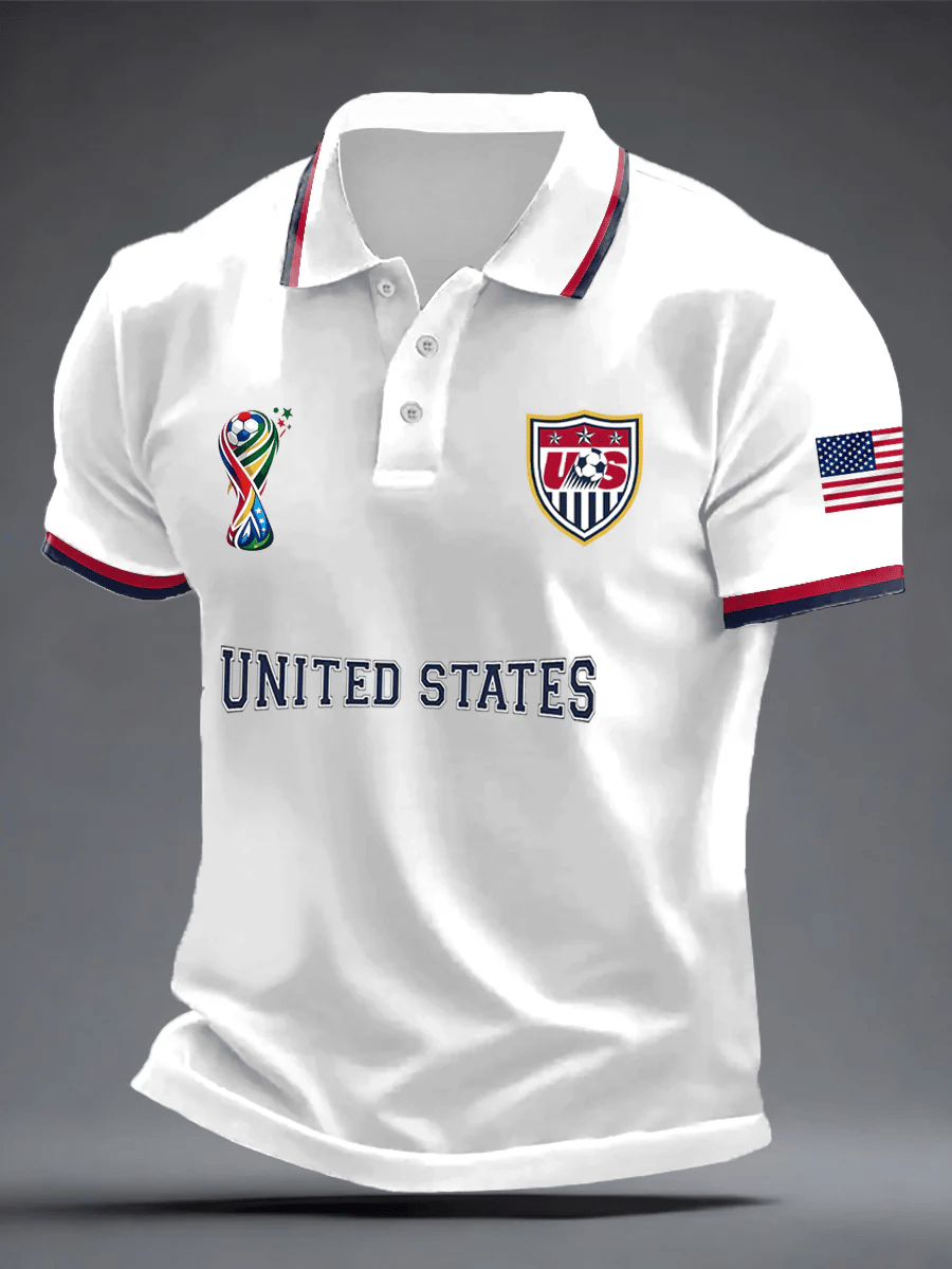 Men's USA Soccer Supporter Print Polo Shirt