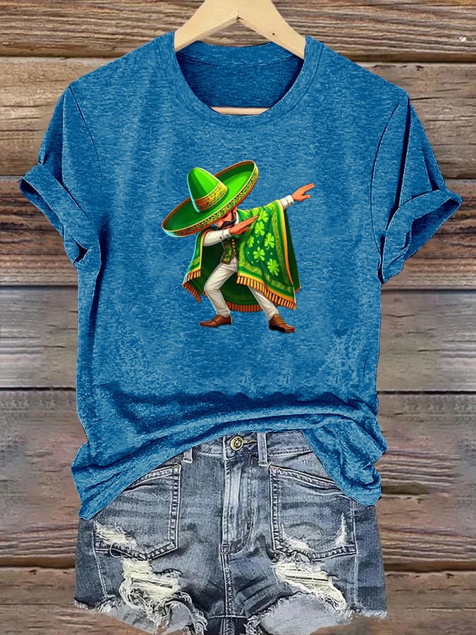 Women's  Mexican St Patrick's Day  Print T-shirt