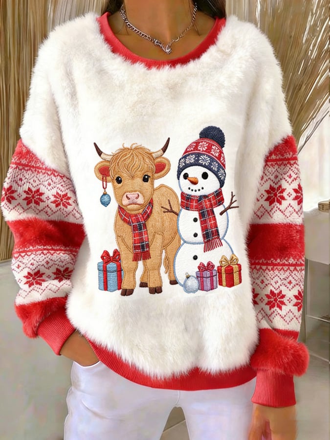 Women's Highland Denim Print Casual Flannel Top